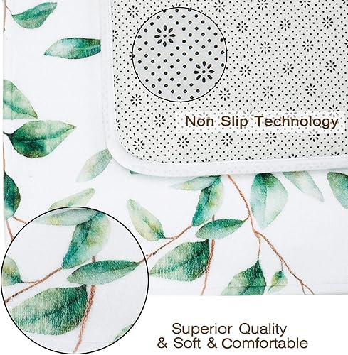 Miniatura 10 de LIVILAN Alfombra de baño verde, alfombra de baño de hojas, alfombra de baño tropical, alfombra de baño tropical, alfombra de baño de flamenco, 16 x