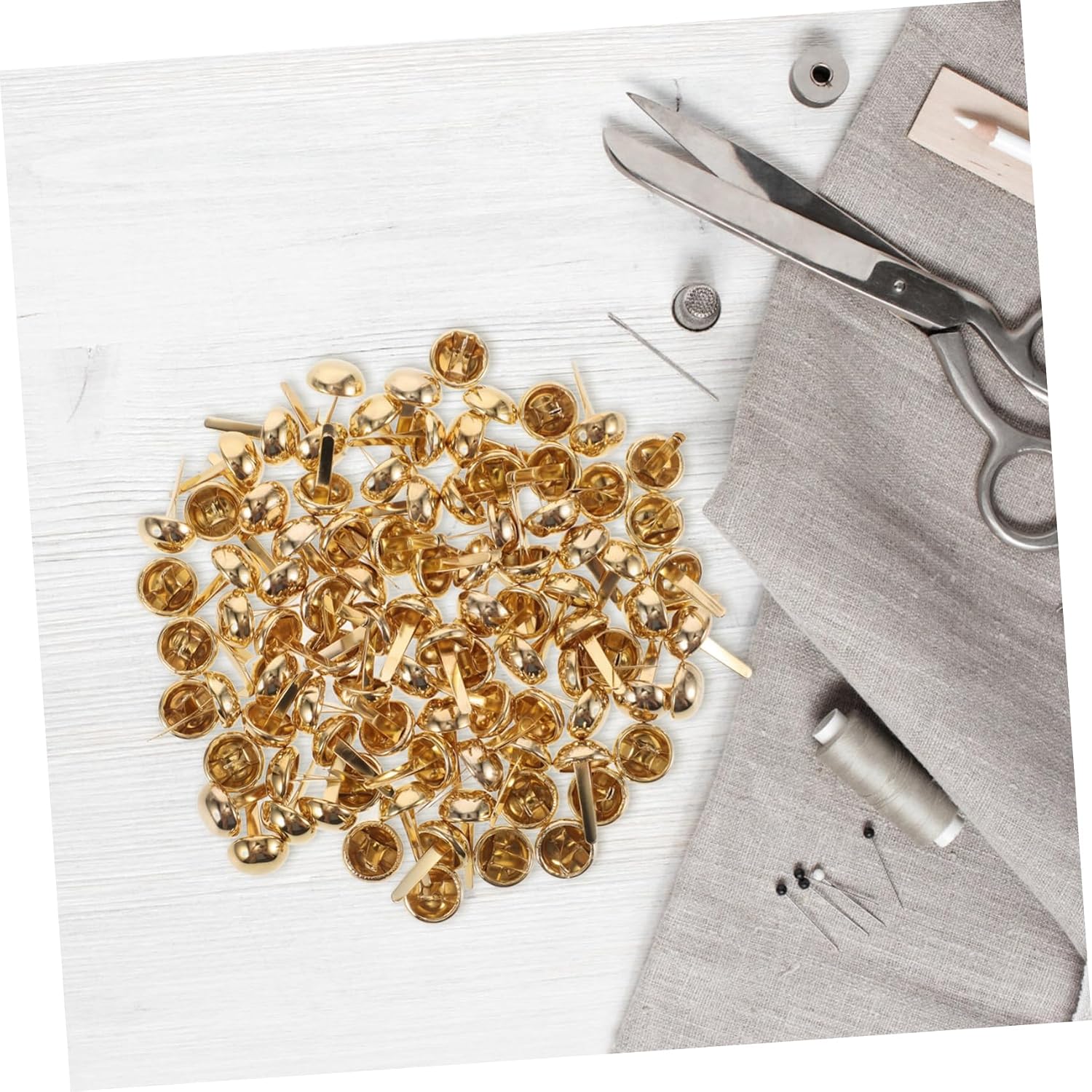 ULDIGI 100pcs Mini Metal Brads for Scrapbooking Round Head Fasteners for Crafting Durable Paper Clips for School and Office Projects Tear Resistant and Easy to Carry