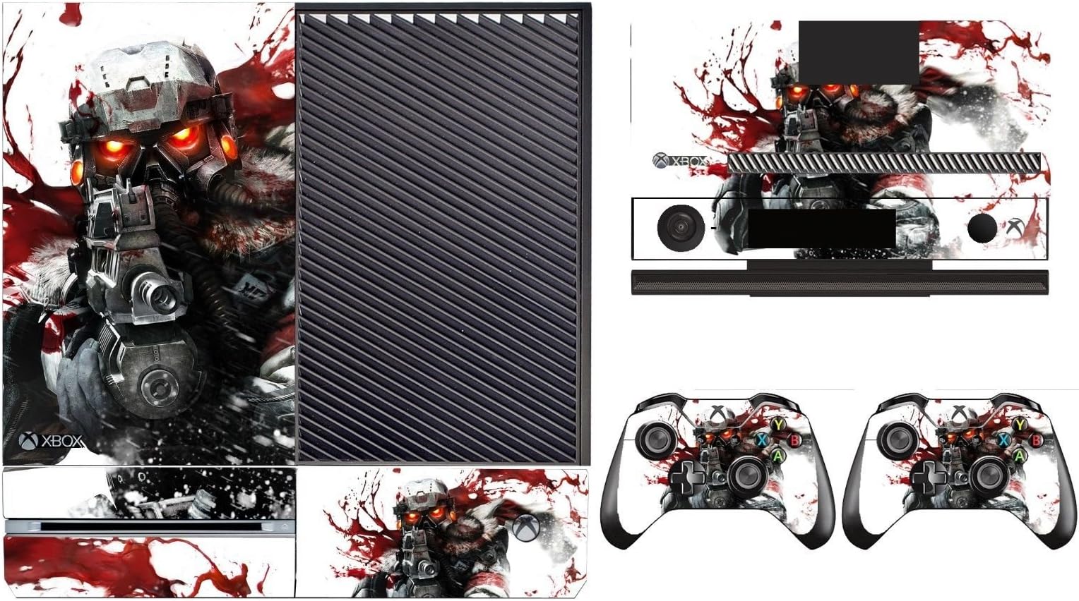 2612 Game Room® : Helghast Mask Killzone Mask Vinyl Sticker - Designer Xbox One Vinyl Skin Console with Two Wireless Controller Decals