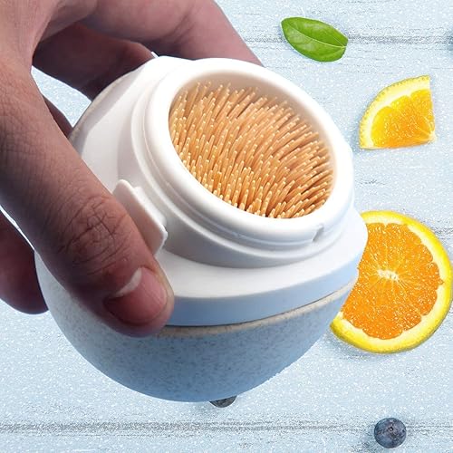 Miniatura 5 de Awsaccy - Lindo dispensador de palillos de dientes con 100 palillos de dientes de bambú natural, portátil, de plástico, divertido, decorativo, caja