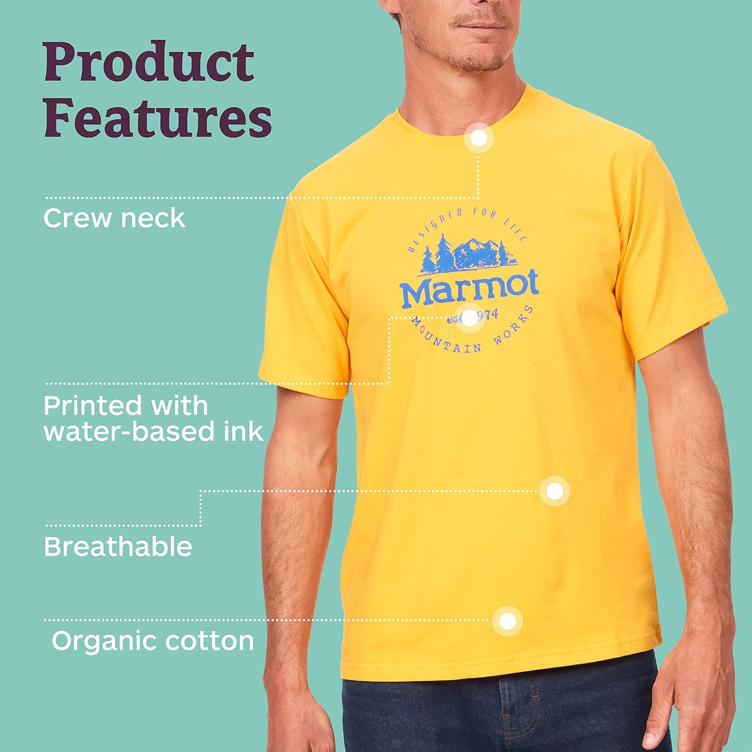 Marmot Men's Logo T-Shirts - Printed Graphic on Cotton Tee - Image 4