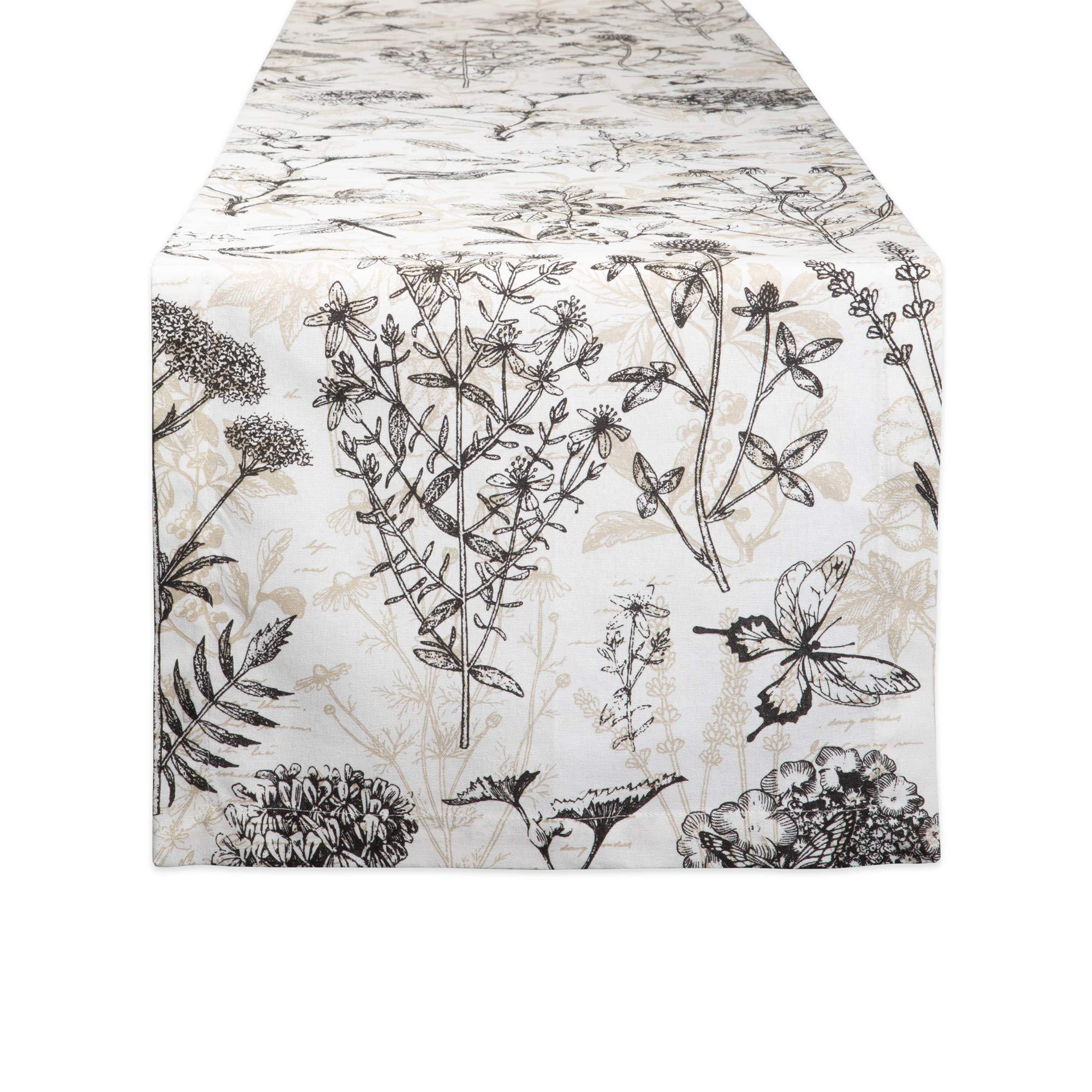 DII Botanical Butterfly Kitchen Collection, Table Runner, 14x72