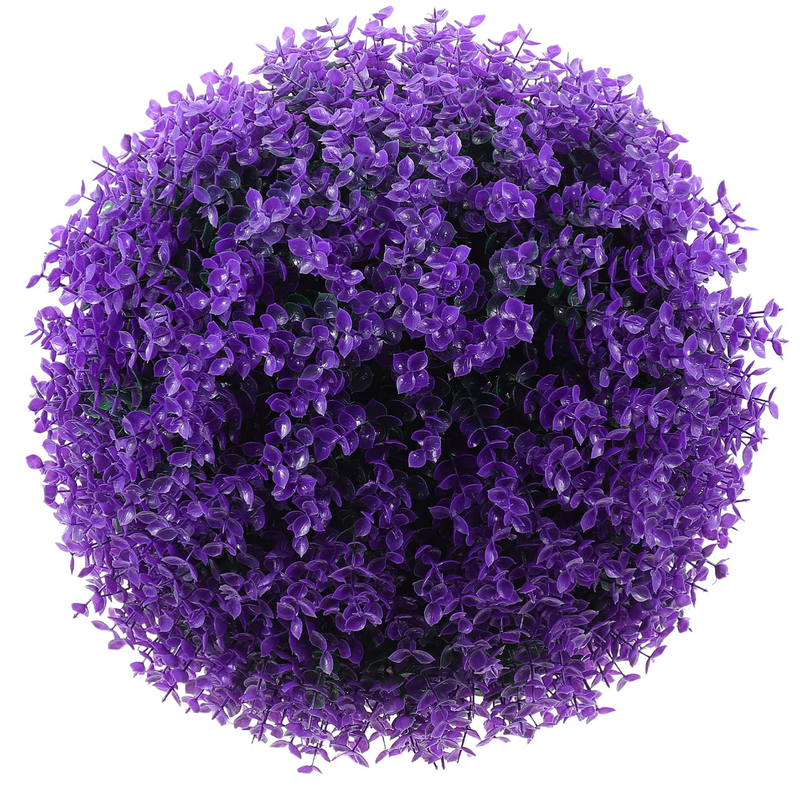 Healifty Artificial Topiary Ball, 13.77'' Faux Purple Eucalyptus Plant Sphere, Uv Resistant Outdoor Fake Boxwood Bush for Front Porch Planter Indoor