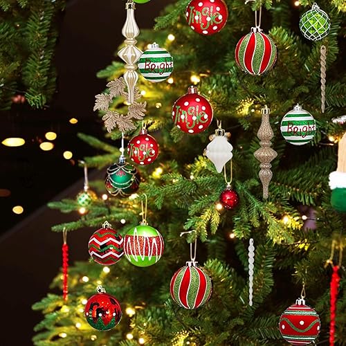 Miniatura 4 de Juego de 30 bolas de Navidad para decoración de árbol de Navidad, 2.4 in, inastillables, adornos para árbol de Navidad, corona de Navidad y
