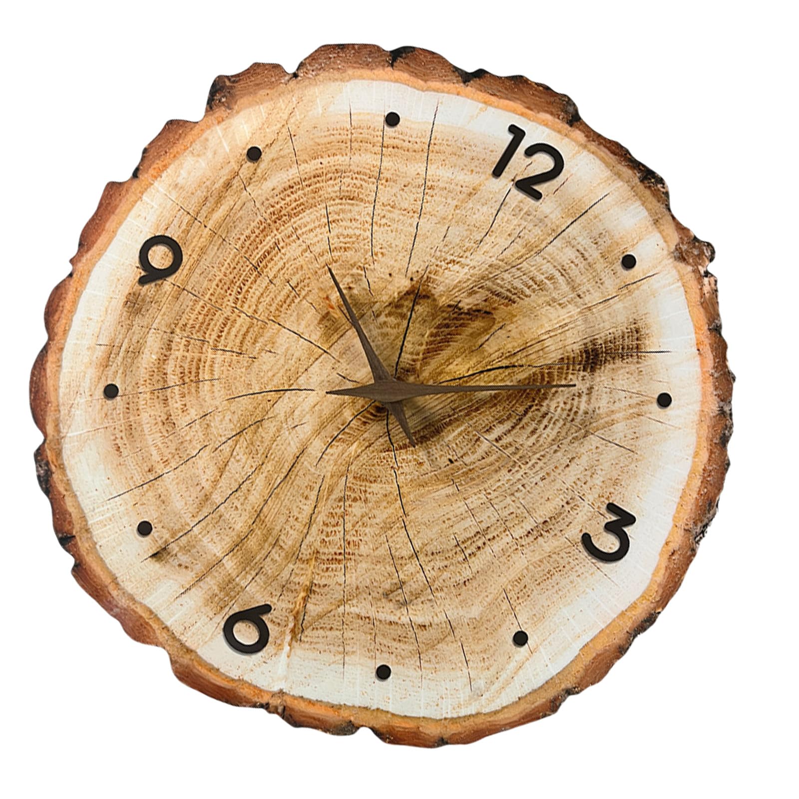 NEWFT Farmhouses Wood Grains Annual Rings Wall Clock Quiet Quartzs Not Ticking Battery Operated for Living Room Decors Farmhouses Decors Clock