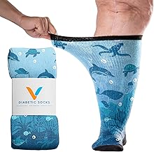 Viasox Diabetic Socks for Men & Women, Non Binding Top, Seamless Toe, Loose Fit