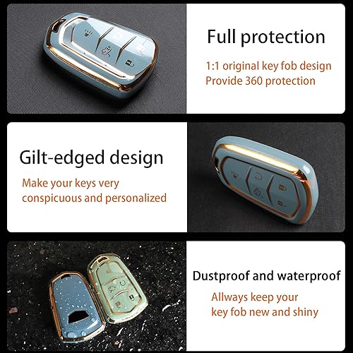 Miniatura 3 de Funda para llavero Cadillac  Funda para llavero para Cadillac Escalade CTS SRX XT5 ATS STS CT6 Superior Soft TPU 360 grados de protección completa