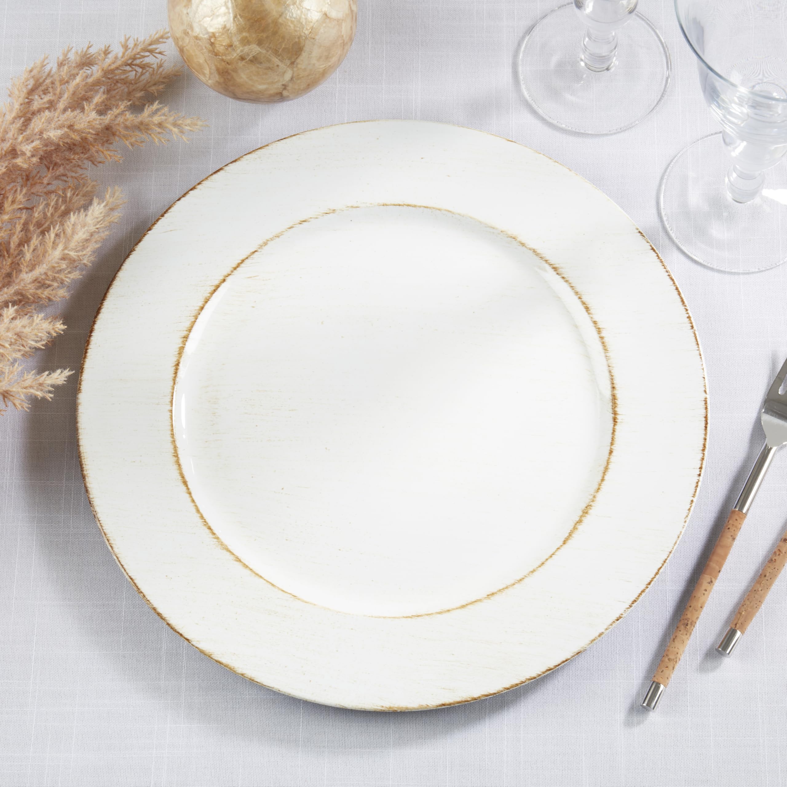 SARO LIFESTYLE Plato de carga envejecido de inspiración vintage (juego de 4)