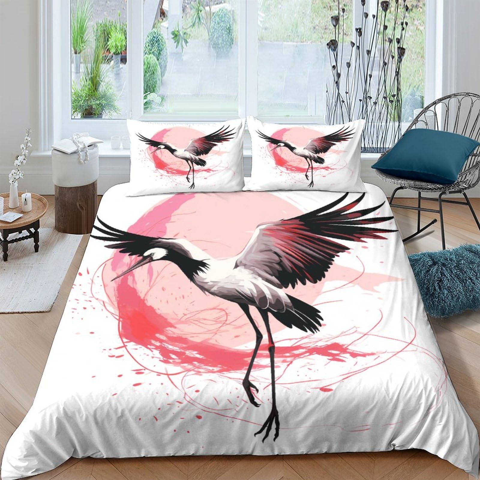 Housse de couette cigogne ensemble de literie microfibre 200x200
