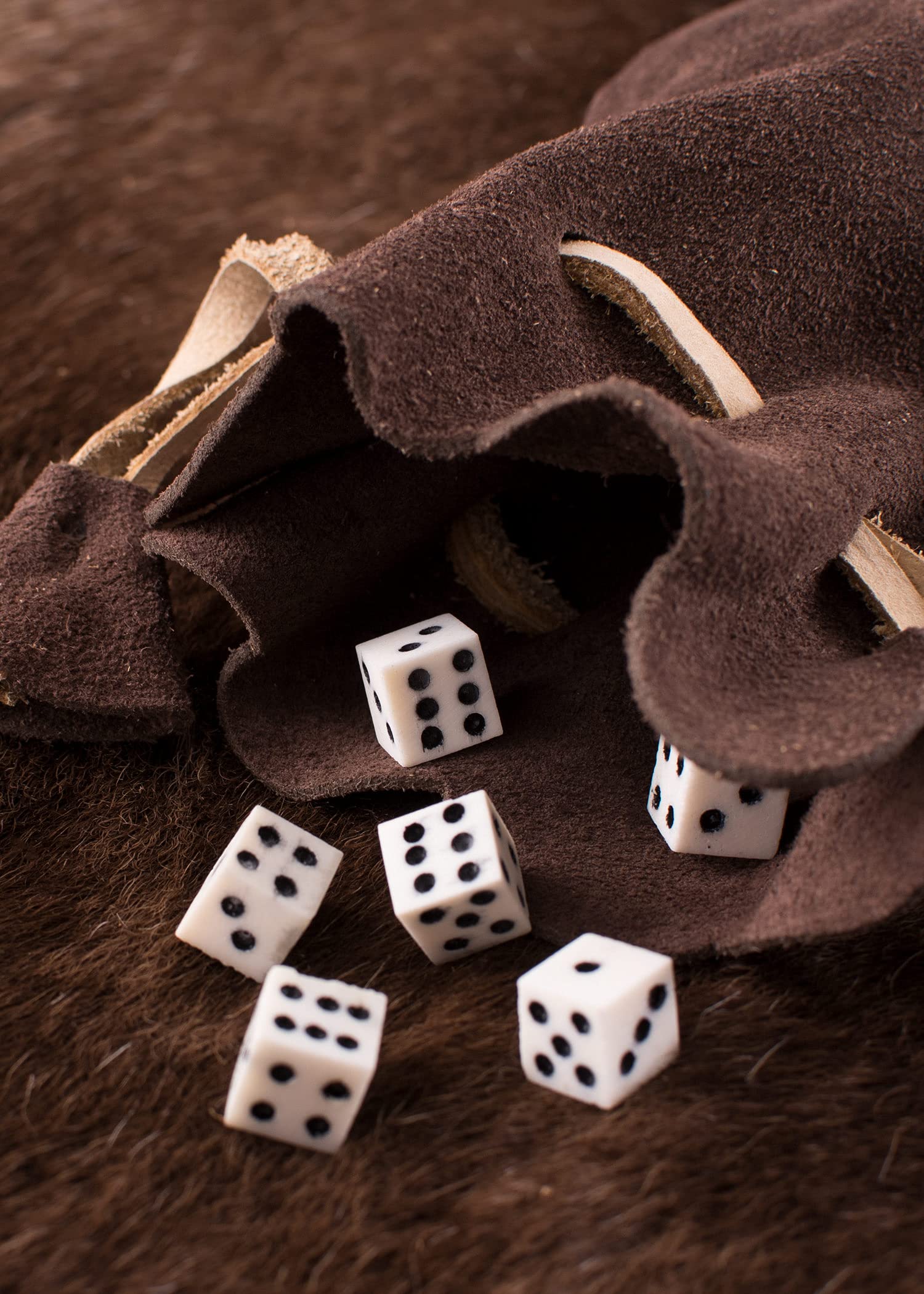 Battle-Merchant Skórzana sakiewka portfel portmonetka z zamszu | Wikingowie średniowiecze LARP, ciemnobrązowy, S, portmonetka