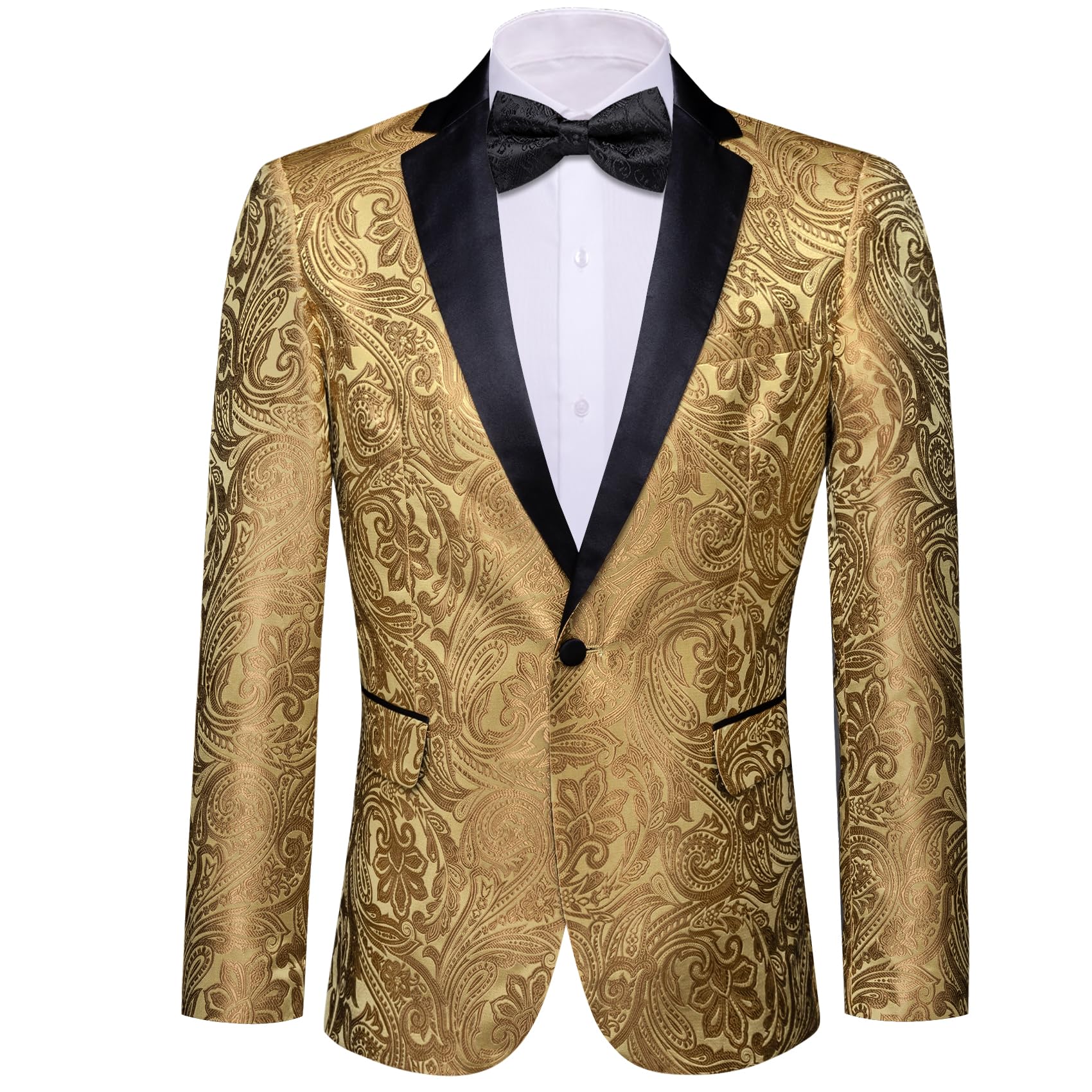 Barry.Wang Mens Floral Blazer Suit Jacket Notched Lapel Casual Sport Coat