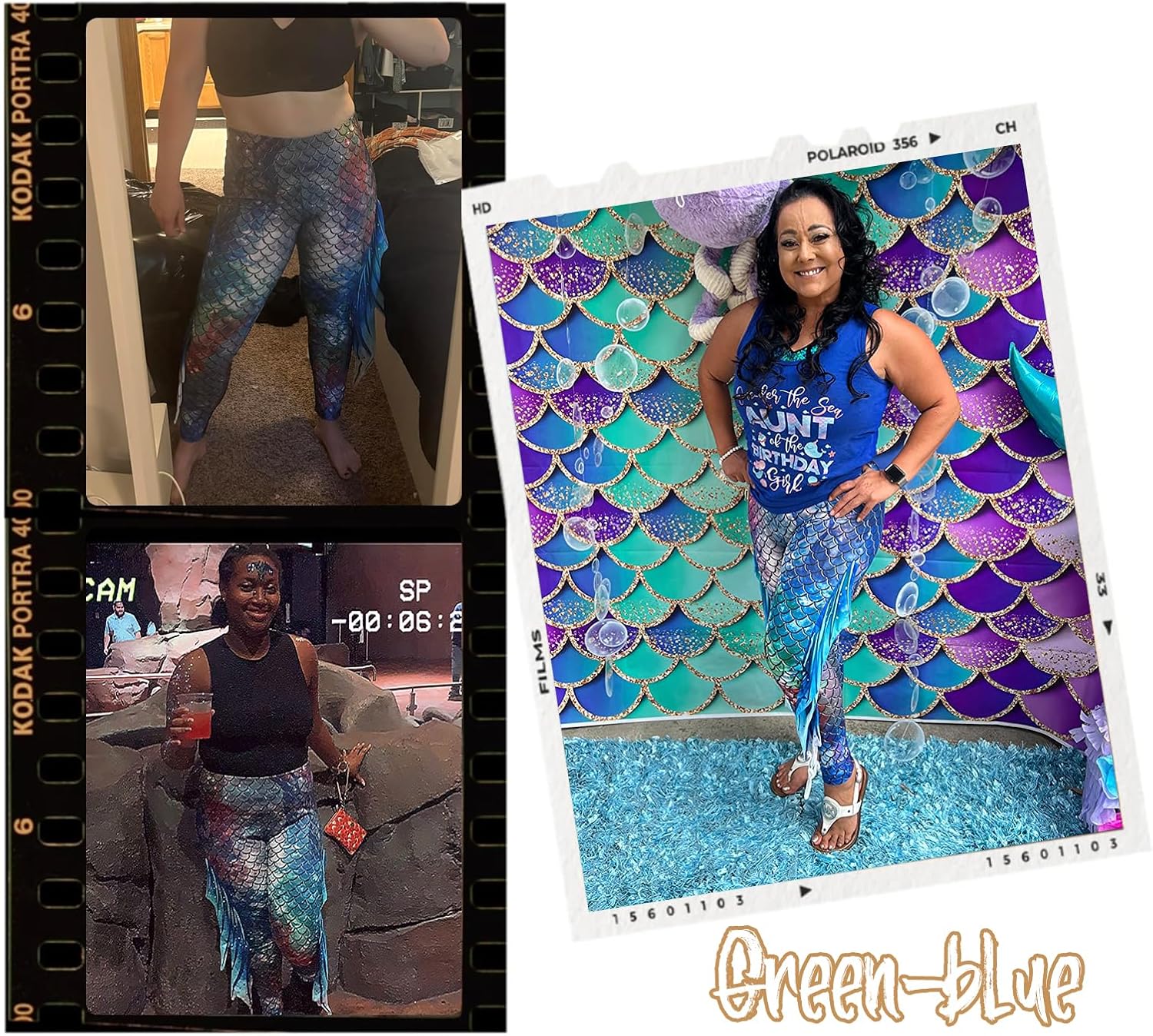 color cosplayer Mermaid Yoga Print Leggings for Women Plus Size Fish Scale High Waisted Pants Halloween Costume Tights - Image 3