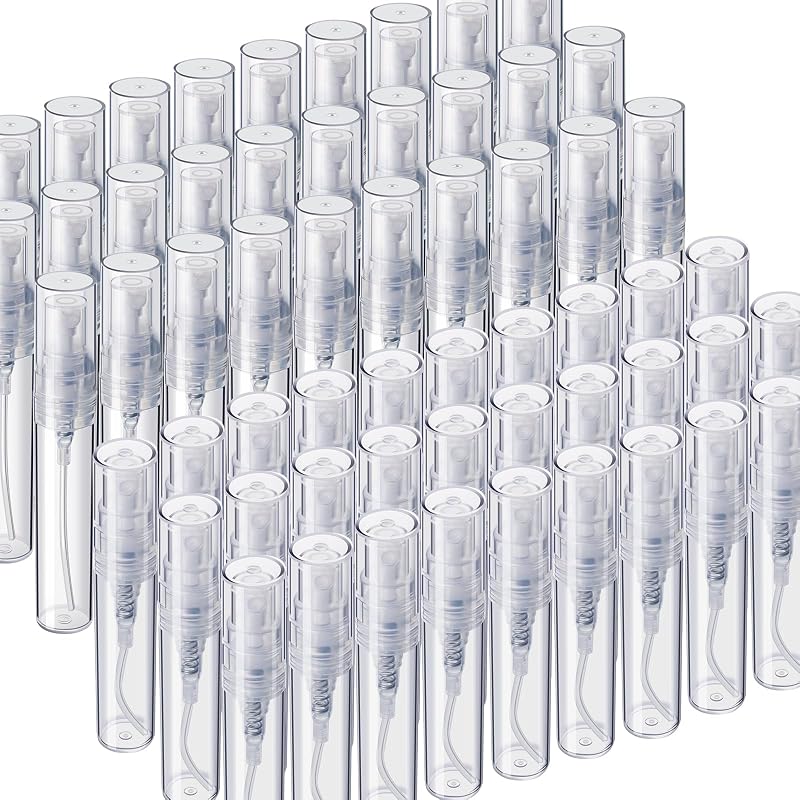 Fandamei Frascos Spray Recarregáveis Transparentes de Plástico, 30 de 3 mL e 30 de 5 mL, Pacote com 60