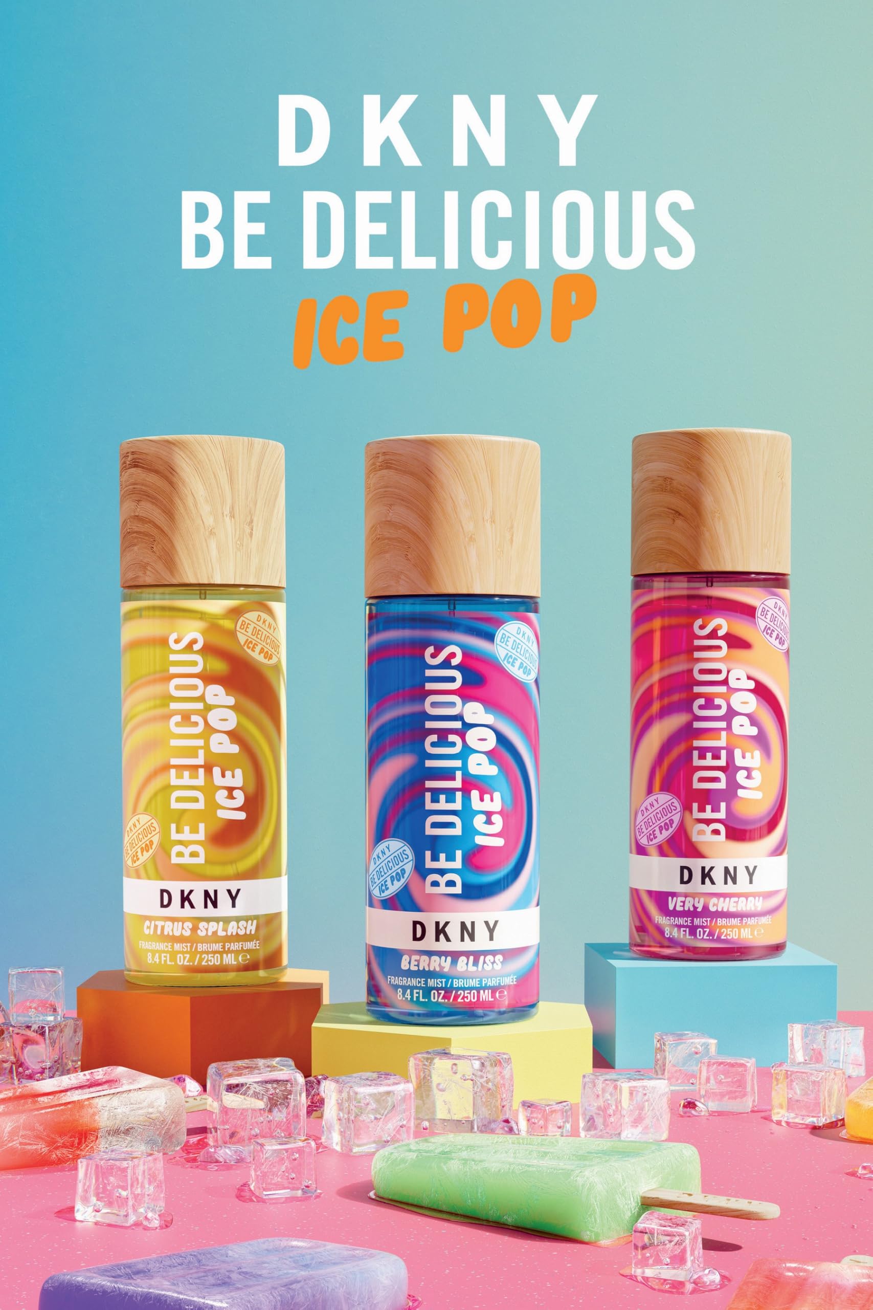 DKNY Be Delicious Ice Pop Citrus Splash Coffret parfum femme – Eau de Parfum 50 ml + Brume parfumée 250 ml, parfum floral-fruité, frais et vivifiant