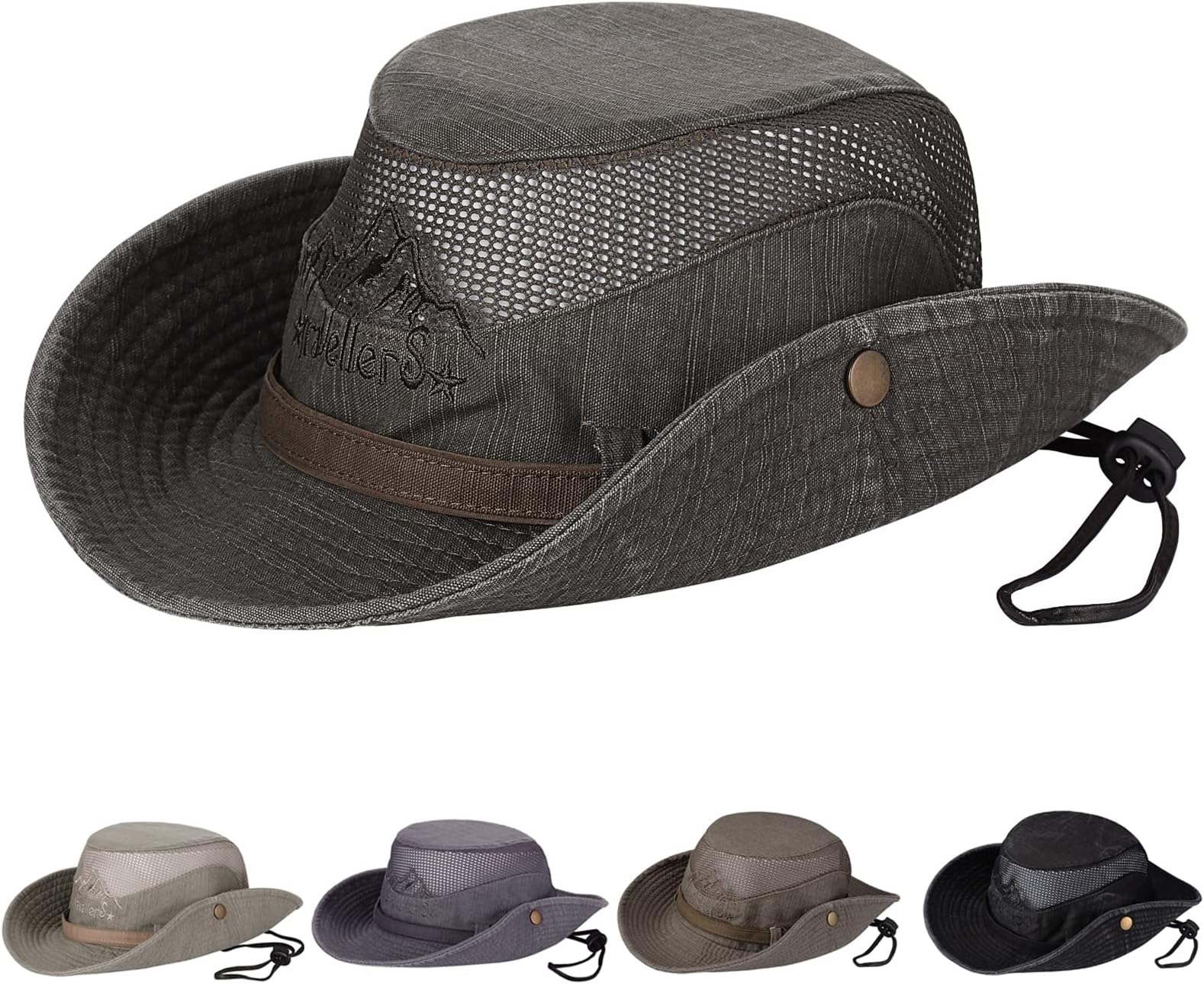 Sun Hat, Fishing Hat UPF 50 Wide Brim Bucket Hat Safari Boonie Hat