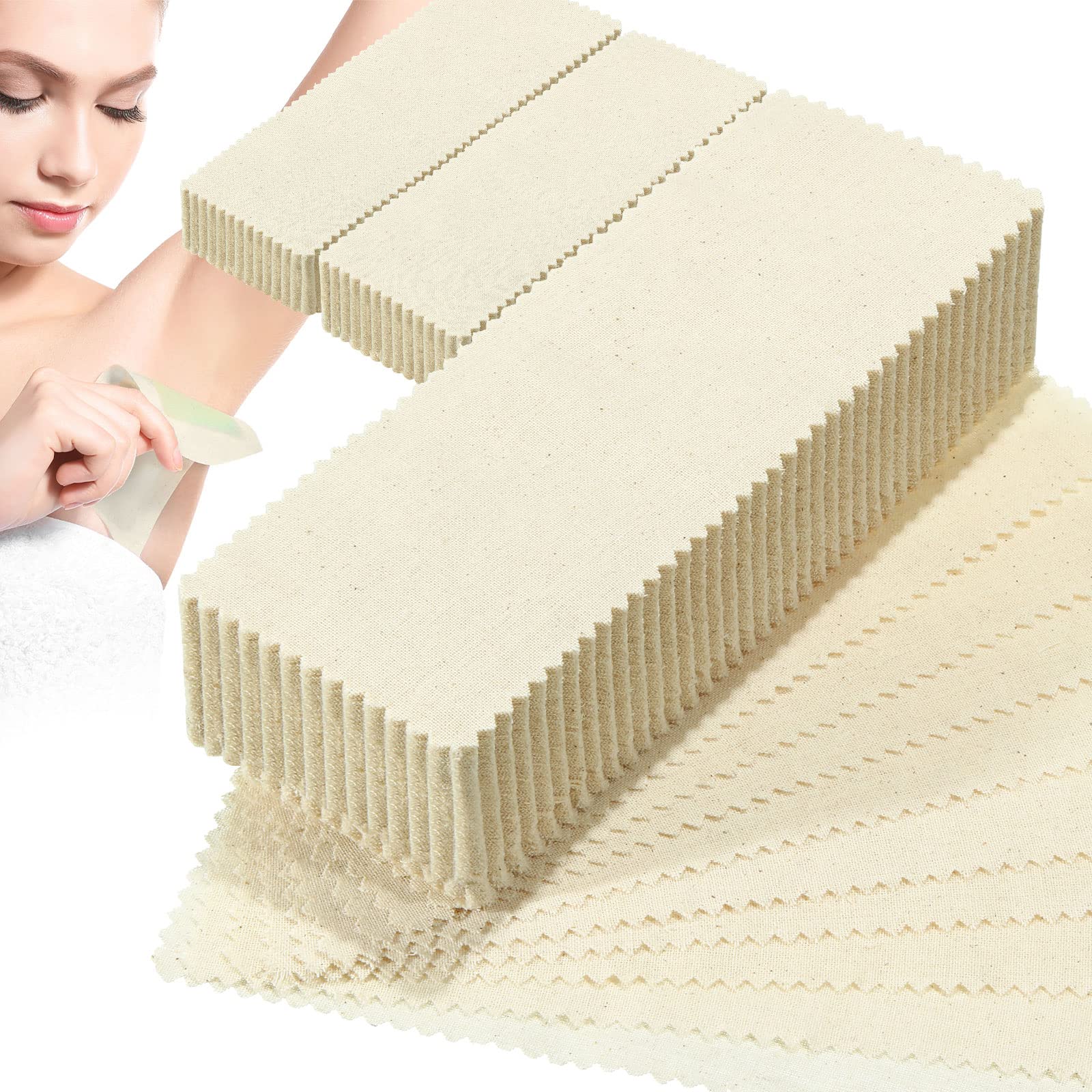 Sponsored Ad - 300 Pcs Natural Muslin Epilating Face Wax Strips Hair Removal Eyebrow Precut Body Facial Cotton Wax Cloth Strip for Women Men(4 x 1.5 Inch, 8 x 2.8 Inch)