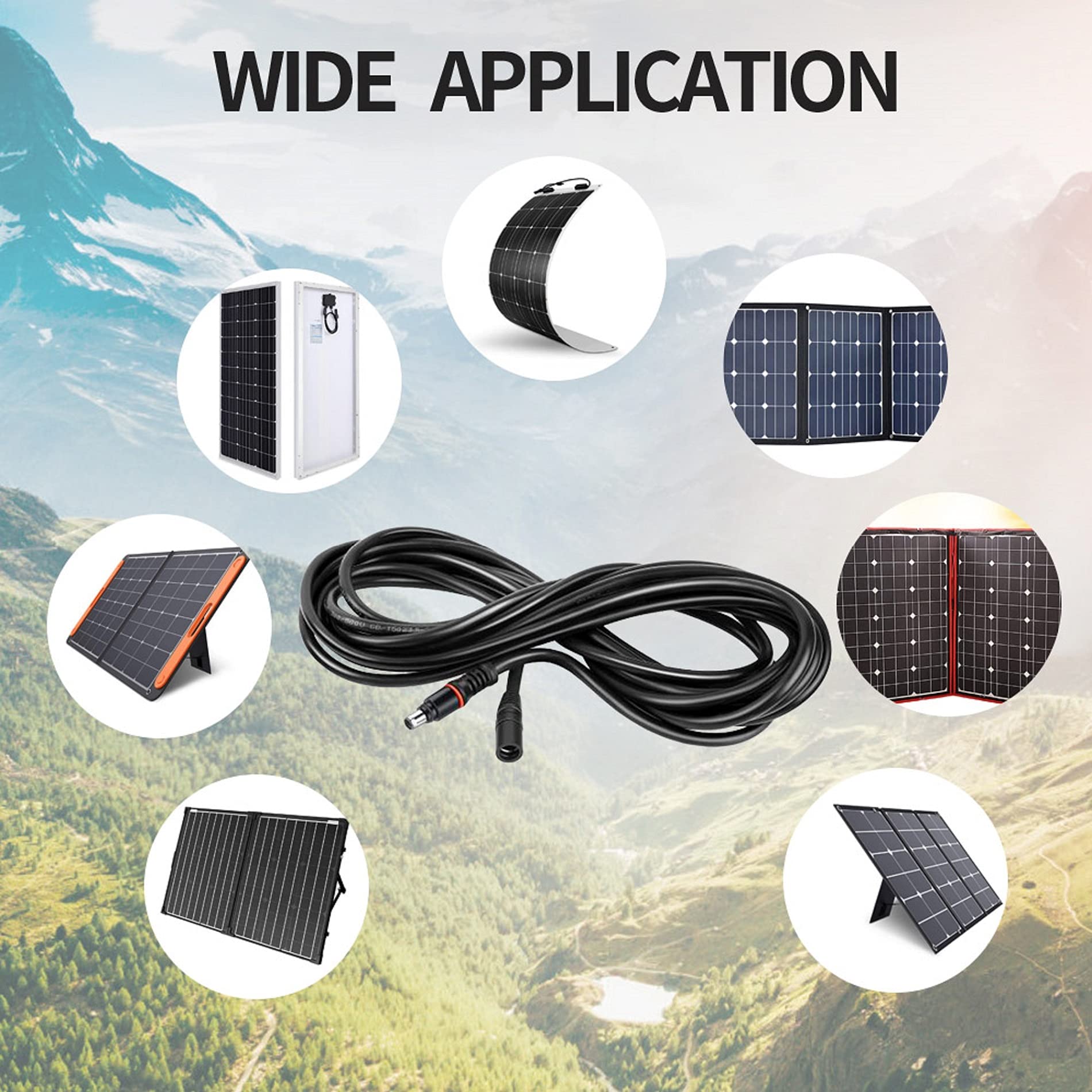 Przedłużacz DC 8 mm, wtyczka sieciowa DC 3 m do generatora solarnego, przenośna stacja kulturystyczna i moduł solarny, kabel 14 G