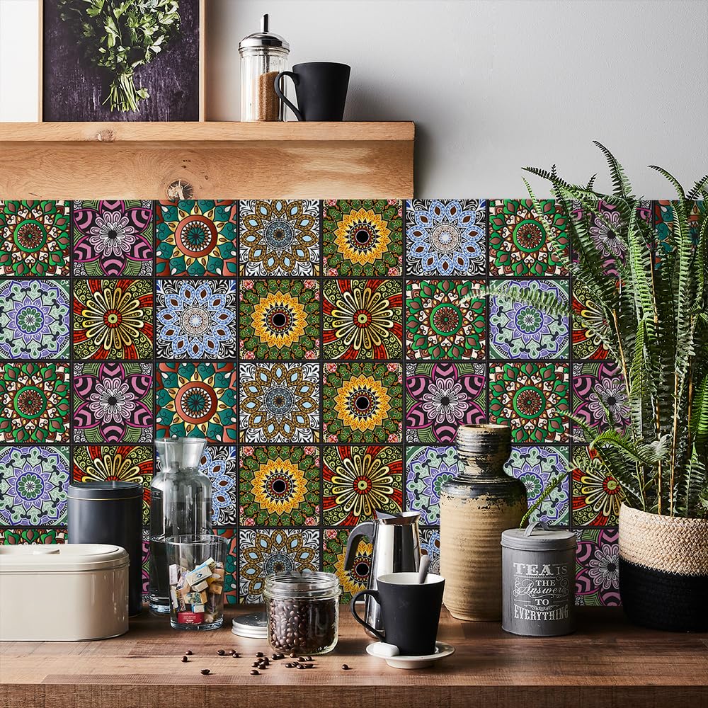 HORIWE Marble Tile Stickers Square Tenant-Friendly wall Stickers 20pcs