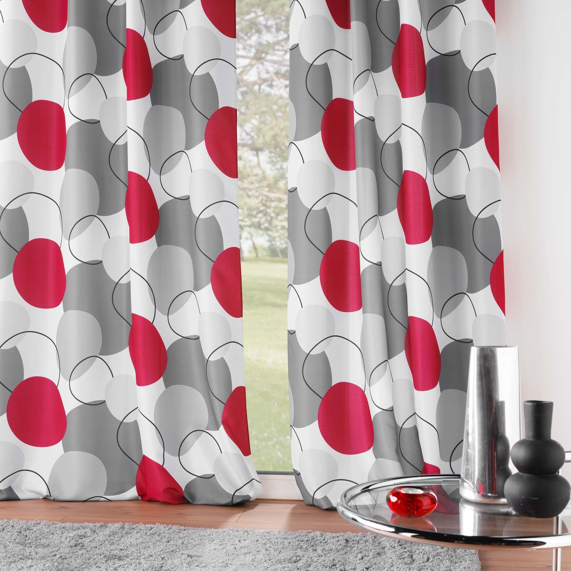 Douceur d'Intérieur, Eyelet Curtain (140 x 260 cm) Merlin, Printed Polyester, Grey, W 55.1" x L 102.4" (1 Panels) - Image 2