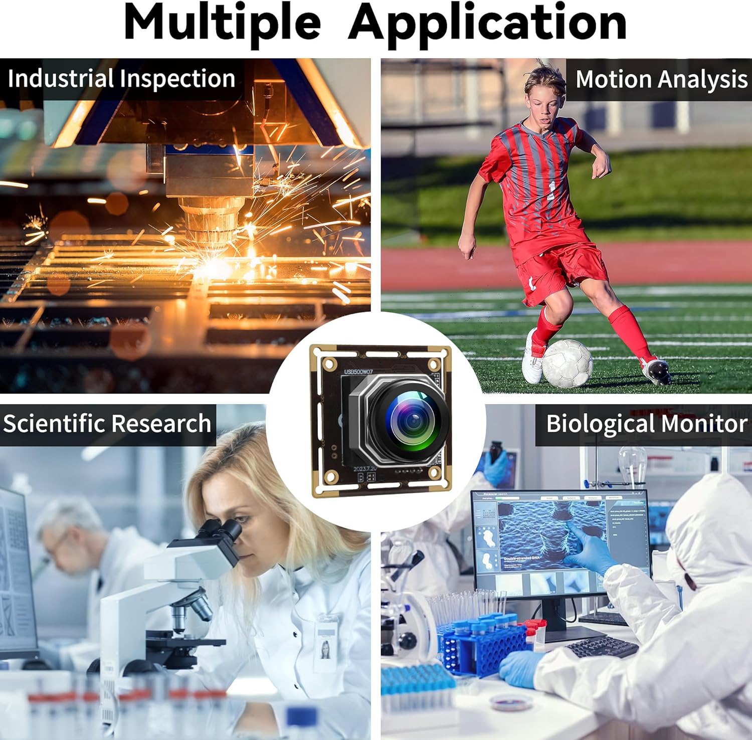 USB Camera Module 5Megapixels 1944P 30fps Color Camera Module with 185Degree Autofocus Fisheye Lens Lightburn Webcam for Linux Mac OS Raspberry pi Widely Used in Industrial Security Monitoring