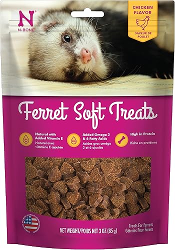 N-Bone 1 bolsa de hurón suave golosinas sabor a pollo, 3 onzas