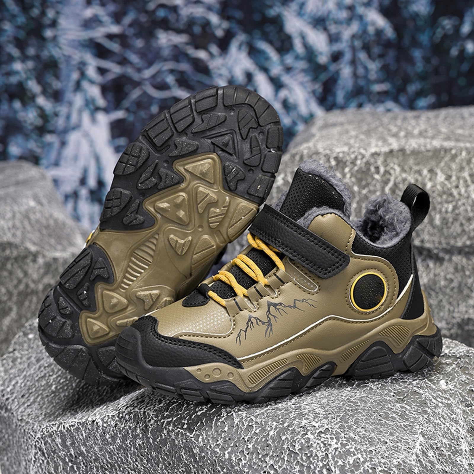 Stivali invernali per bambini, con calda imbottitura, invernali, scarpe da trekking, scarpe da trekking, scarpe da trekking, scarpe da trekking, scarpe da trail corsa, antiscivolo, 1