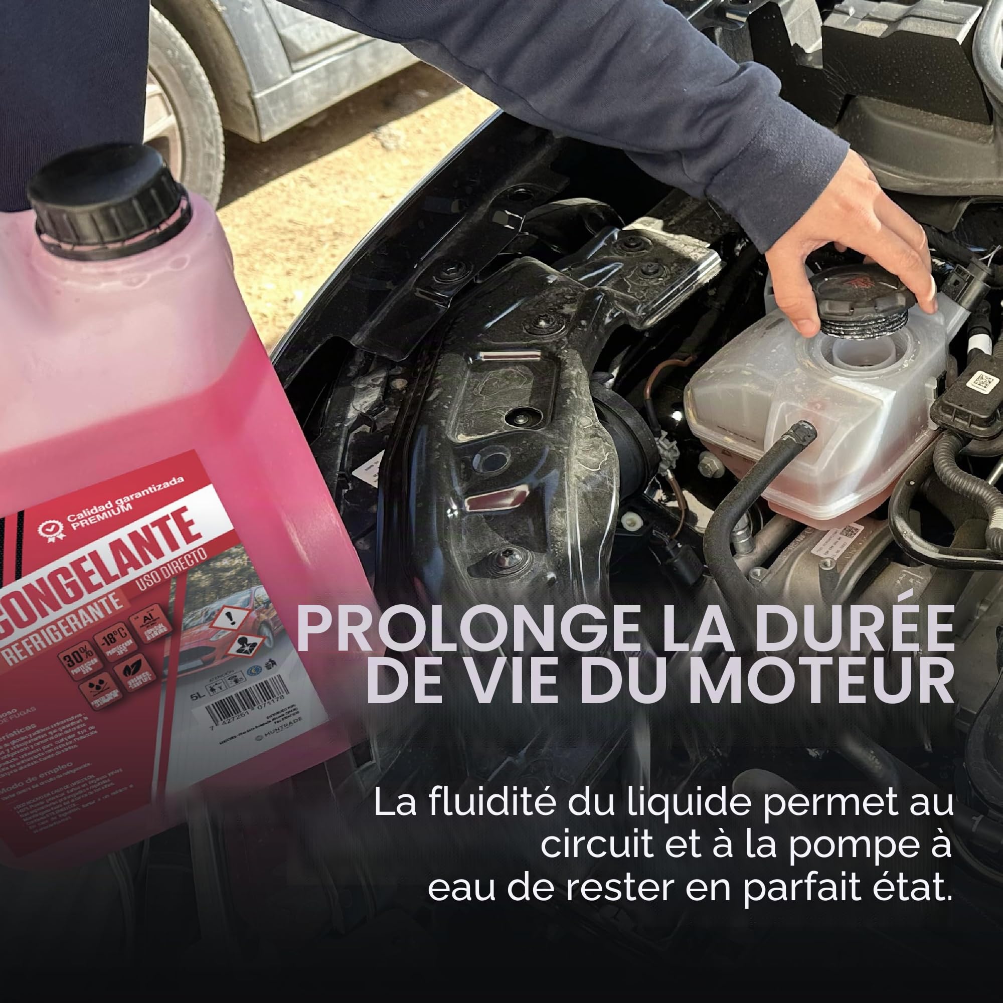 Liquide de Refroidissement Universel Voiture 30% | Protection -18ºC, 10 Litres Vert