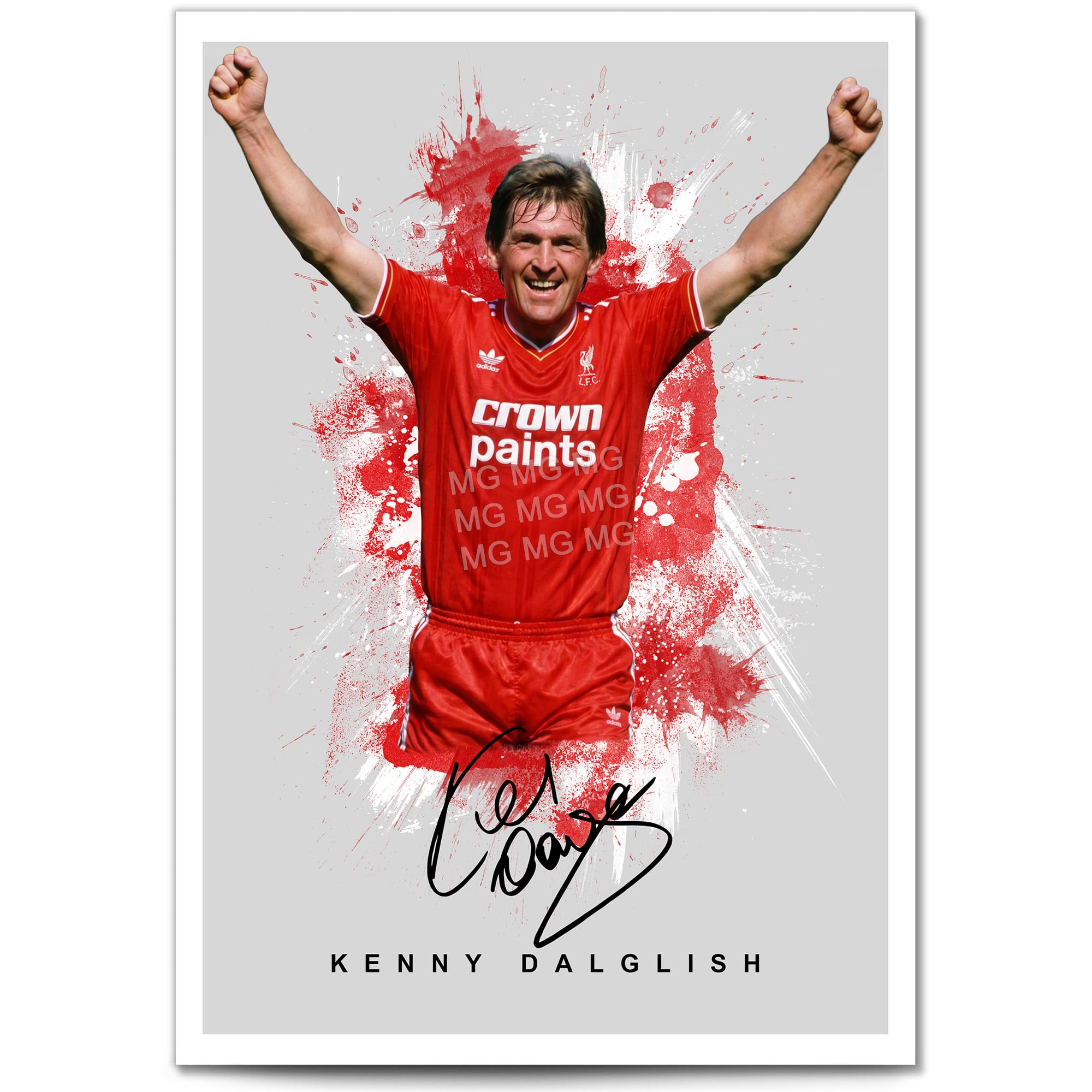 Mounted Gifts Trading Grey A4 Print Unframed Kenny Dalglish Liverpool Legend Signed Photo Poster A4/A3 Print Picture Display Framed Autograph Memorabilia Gift Football Fans Scotland (Grey A4 Print Unframed)