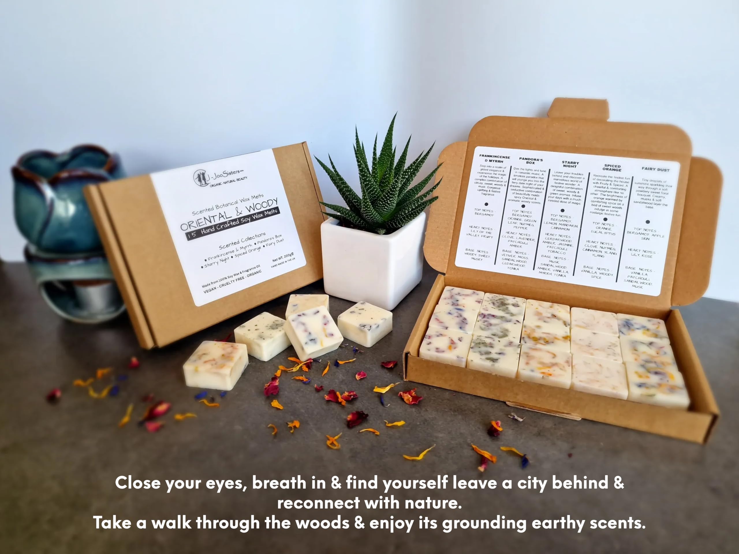 Oriental & Woody, Highly Scented Botanical Wax Melts Collections (15 x 13.5g Hand Crafted), Vegan Friendly & Cruelty Free - Image 2
