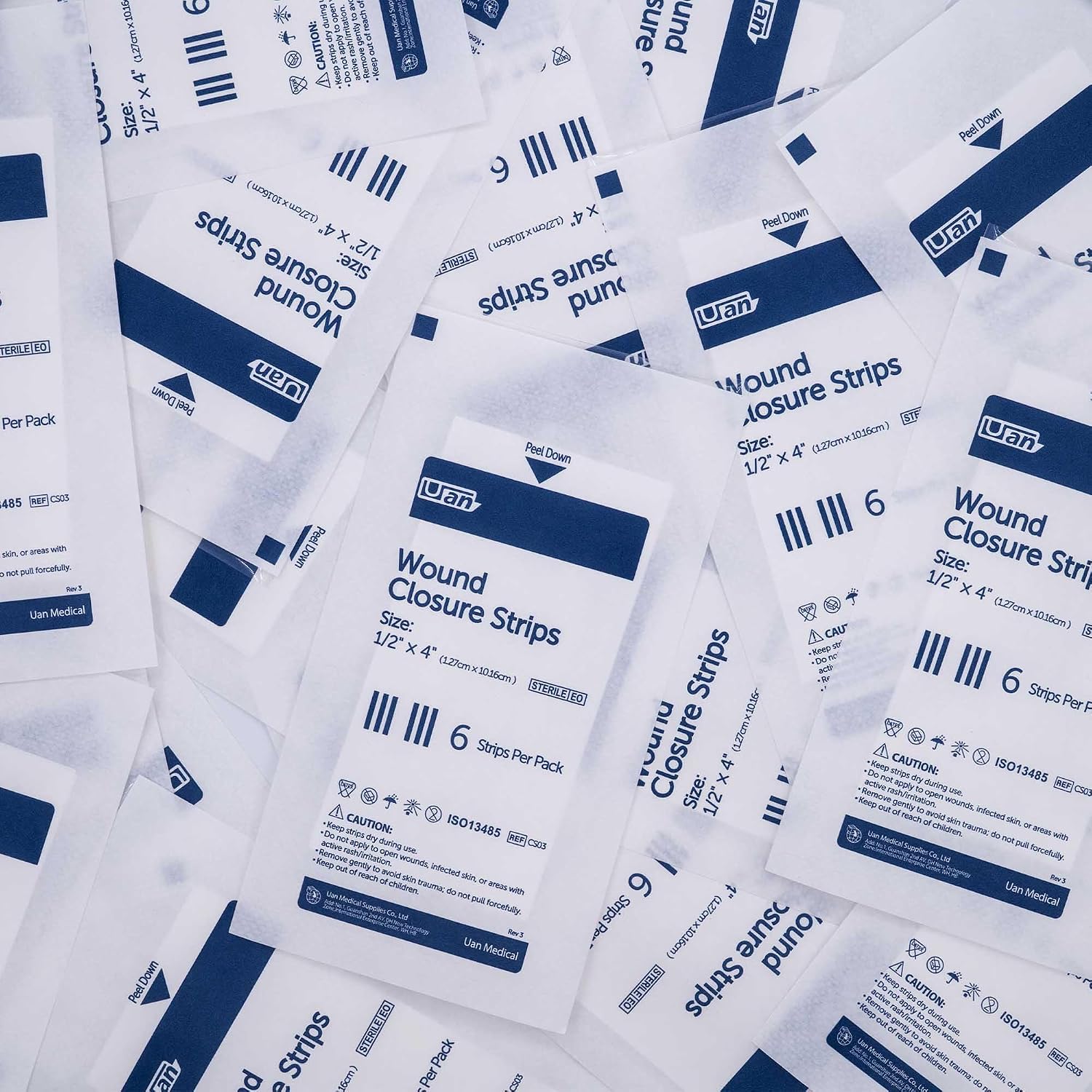 Sterile Reinforced Wound Closure Strips | 12x100mm | 20 Packs | 120 Strips | Skin Closure Strips, individually packaged for hygiene(2 Sheets per Pack, 3 Strips per Sheet)