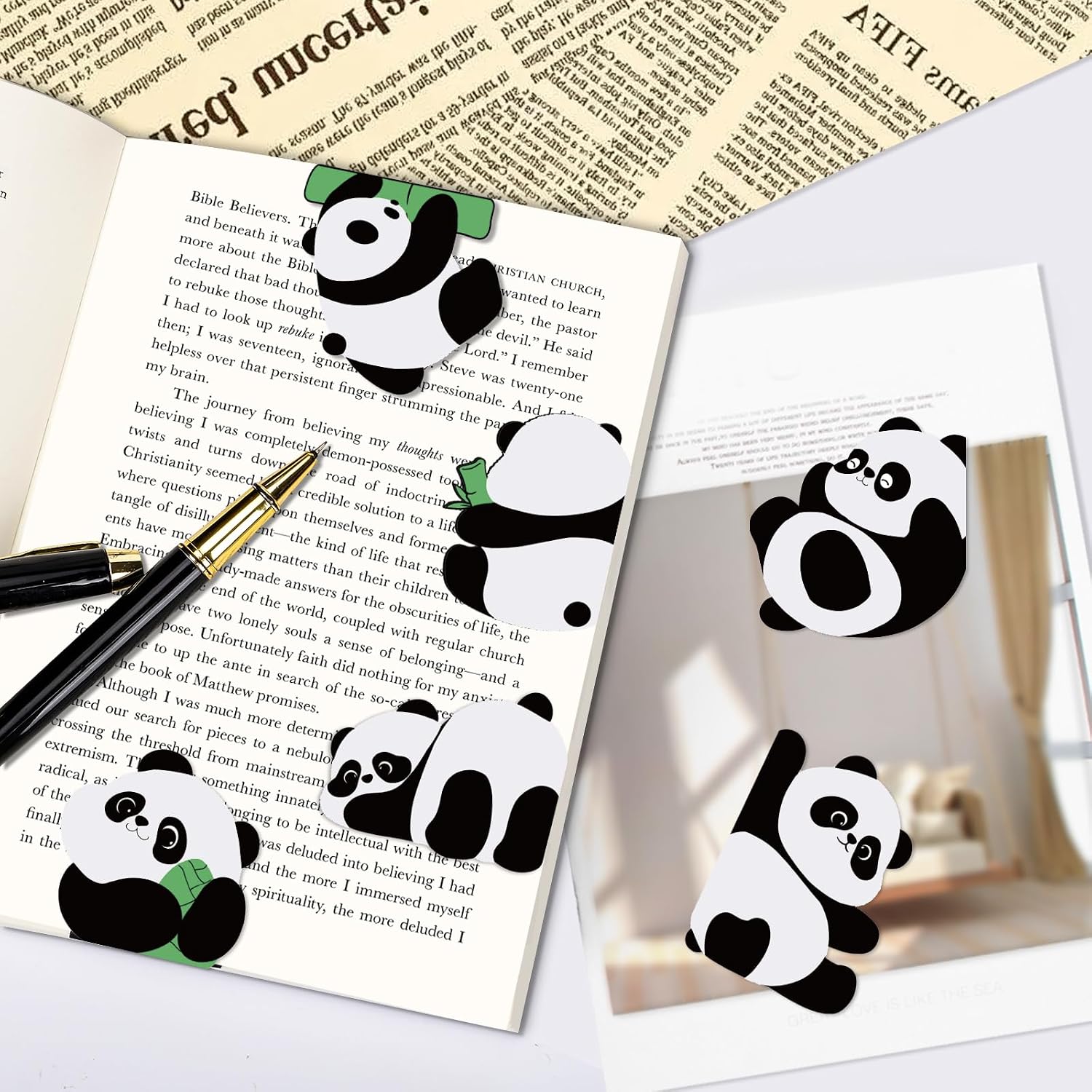 10 Pcs Panda Magnetic Bookmarks for Reading, Cute Gift for Book Lovers image 5