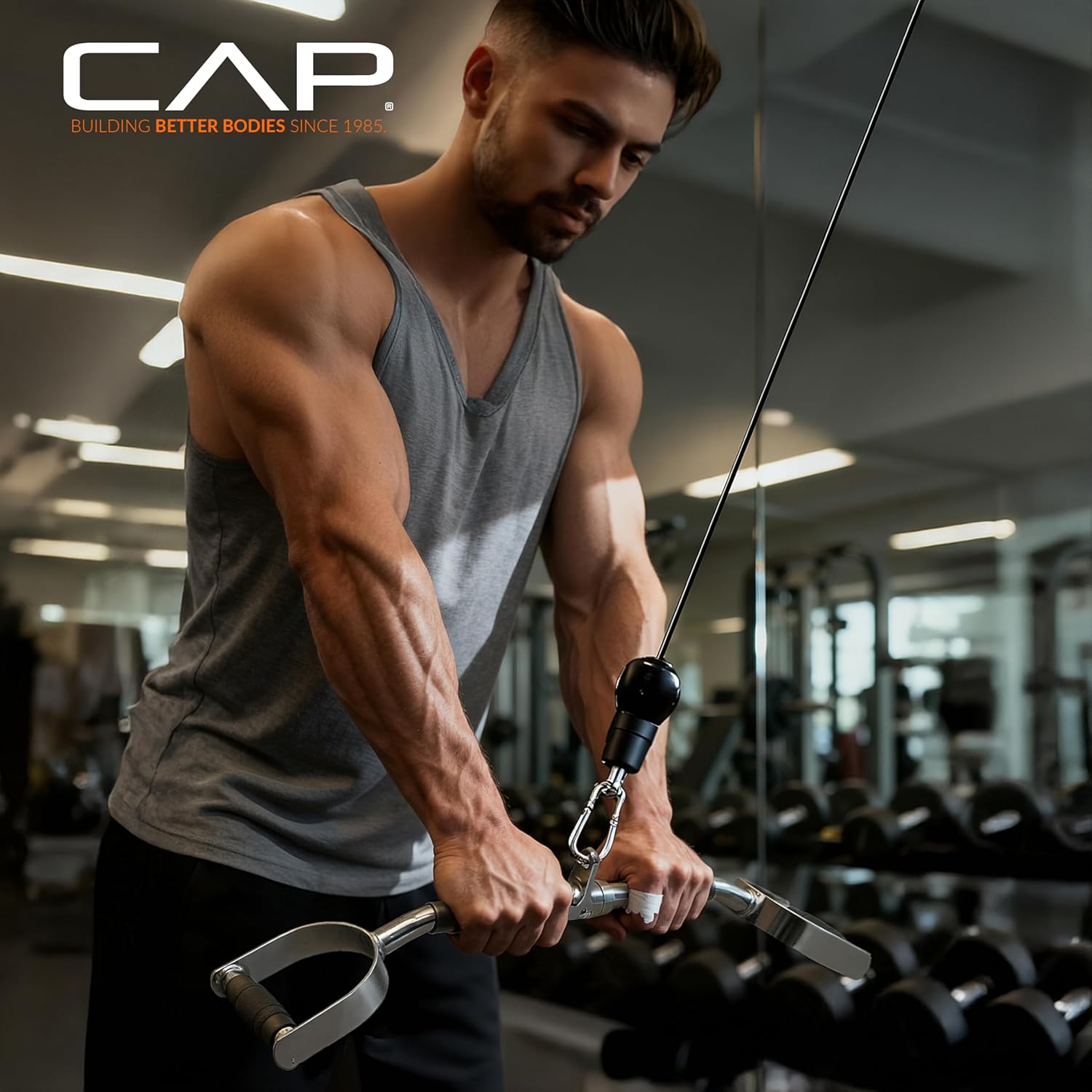 CAP Cable Machine Attachments – LAT Bars, Triceps Bars, Handles & Ropes – Multiple Styles & Sizes