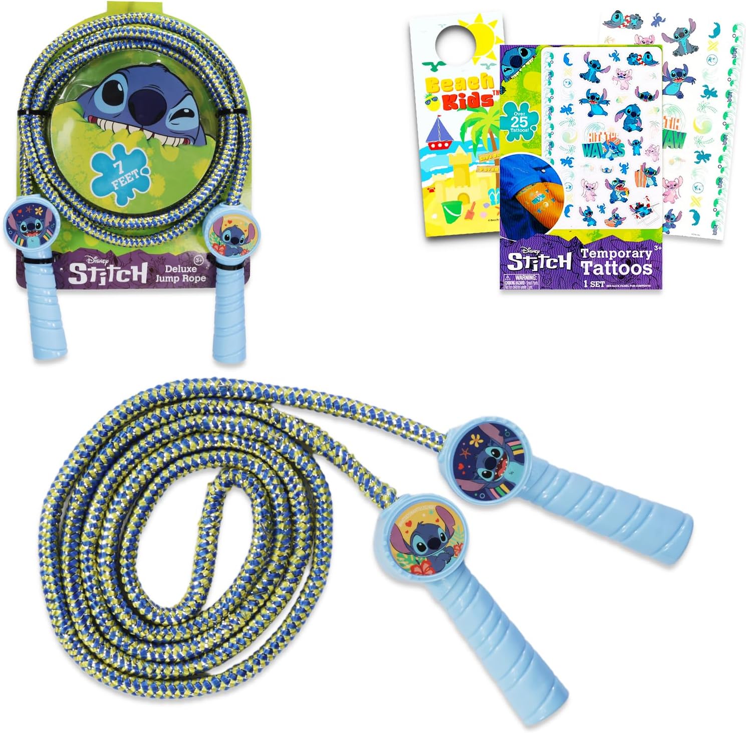 Stitch Jump Rope for Kids - Lilo and Stitch Outdoor Playset Bundle with Stitch Skipping Rope for Girls Plus Tattoos and More | Stitch Jumping Rope Fun Toy and Fitness
