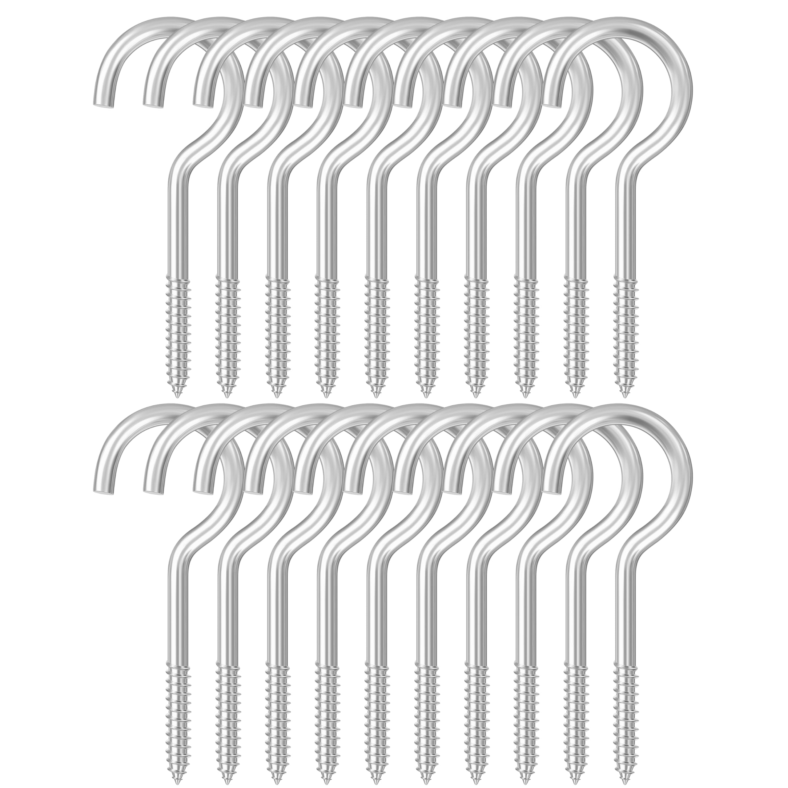Dpyrrhic 4 Inch Large Heavy Duty Screw Hooks, 20 Pcs Metal Ceiling Hooks for Hanging Plants Indoor and Outdoor Use