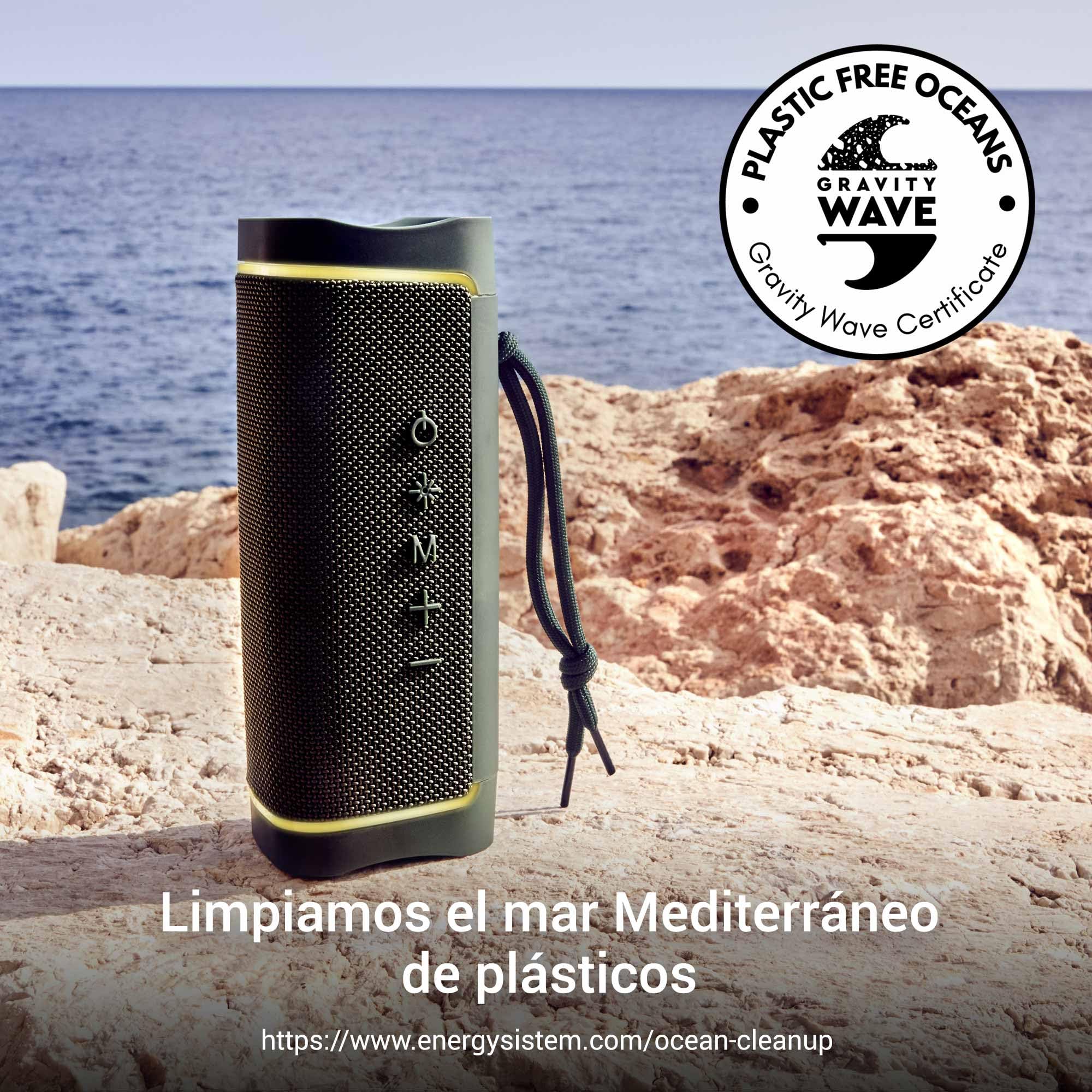 Energy Sistem Yume Eco głośnik Bluetooth (100% z recyklingu, tworzywo sztuczne, wodoszczelny IPX6, TWS, MP3, Micro SD), zielony