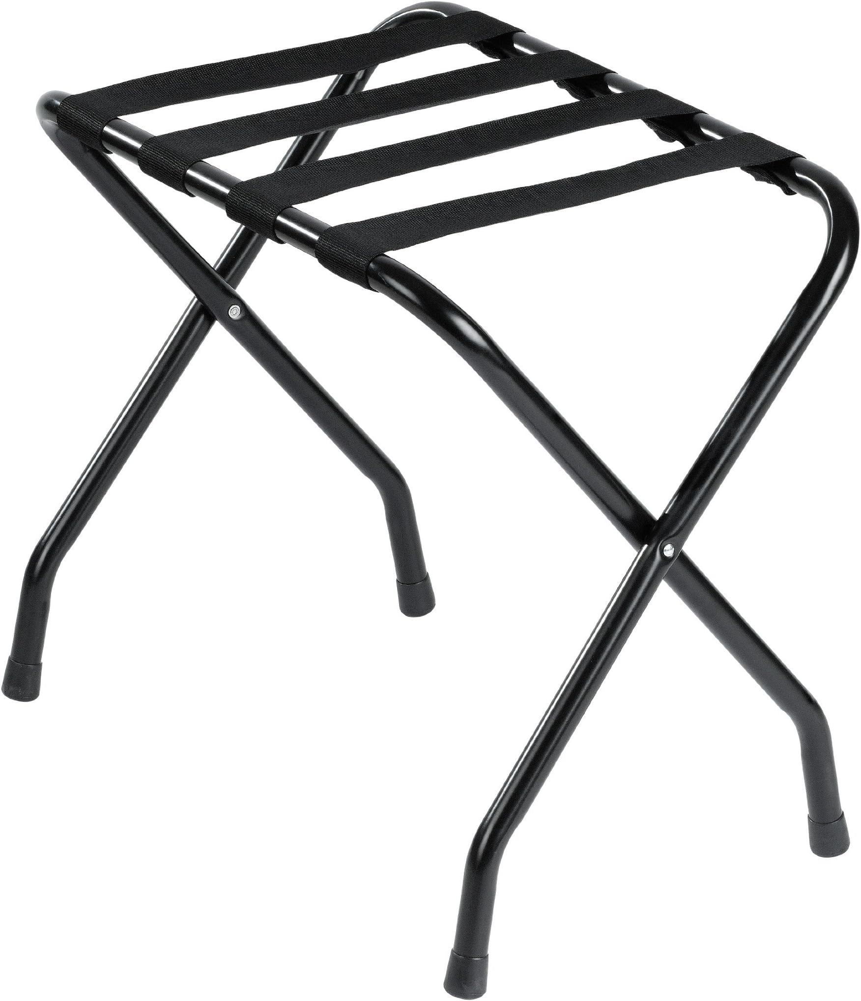 Folding Metal Luggage Rack, Black Finish