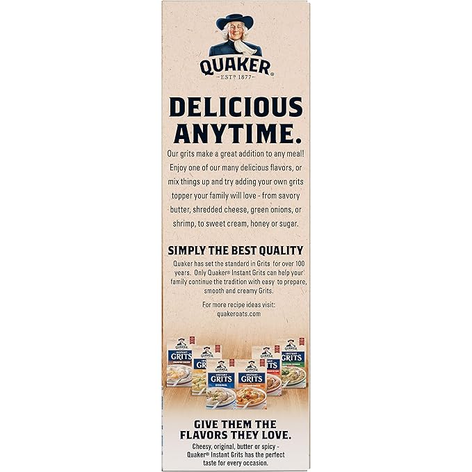 Quaker Instant Grits, Paquete Variedad 4 Sabores, 10 Sobres miniatura 5