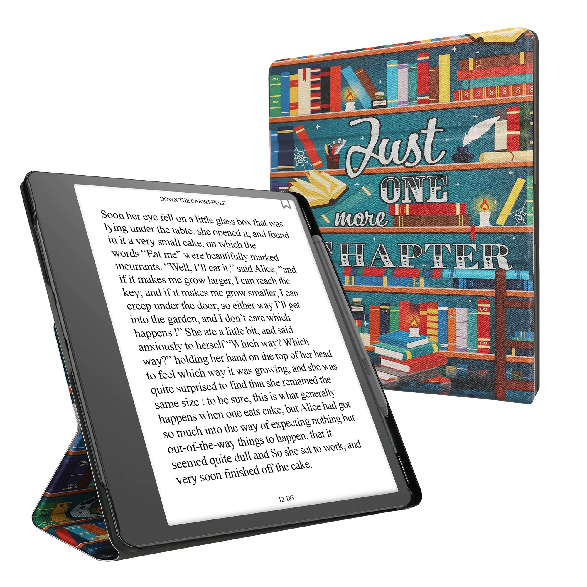 kwmobile Cover per Amazon Kindle Scribe (2022/2024) Cover - Custodia eBook Reader Verticale - Case eReader in Pelle PU - Chiusura Magnetica e Porta Penna - Ancora Un Capitolo