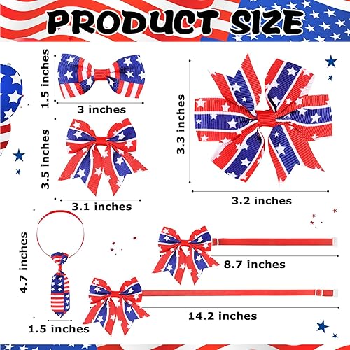 Miniatura 2 de Juego de 120 corbatines para perro del 4 de julio, incluye 60 corbatines para el Día de la Independencia para perros, 30 corbatines para perros, 30