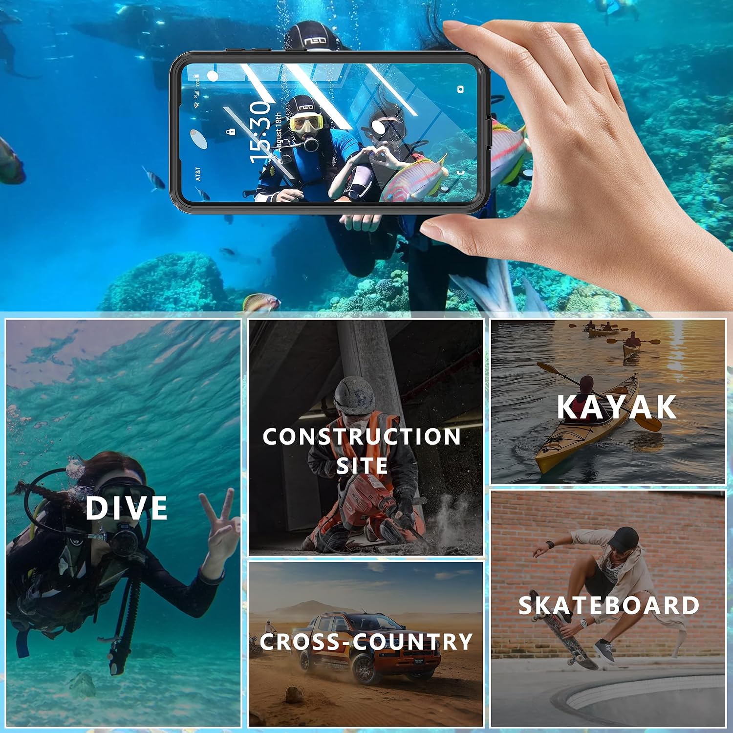 Waterproof Case Compatible with Samsung Galaxy S25 Edge,IP68 Waterproof Certified Shockproof Dustproof Snowproof Cover Full Body Heavy Duty Protection Fully Sealed Underwater Cover (Black, S25 Edge)