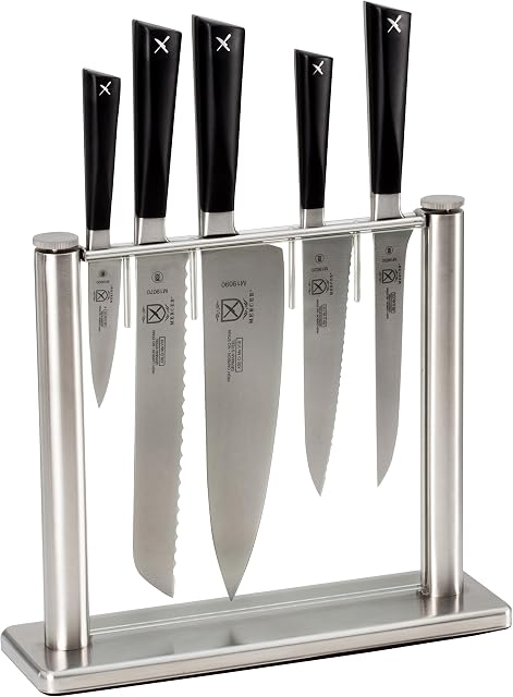 Mercer Culinary M19100 Zum 6-Piece Knife Block Set, Stainless Steel, 31.4 x 10.6 x 36.2 cm