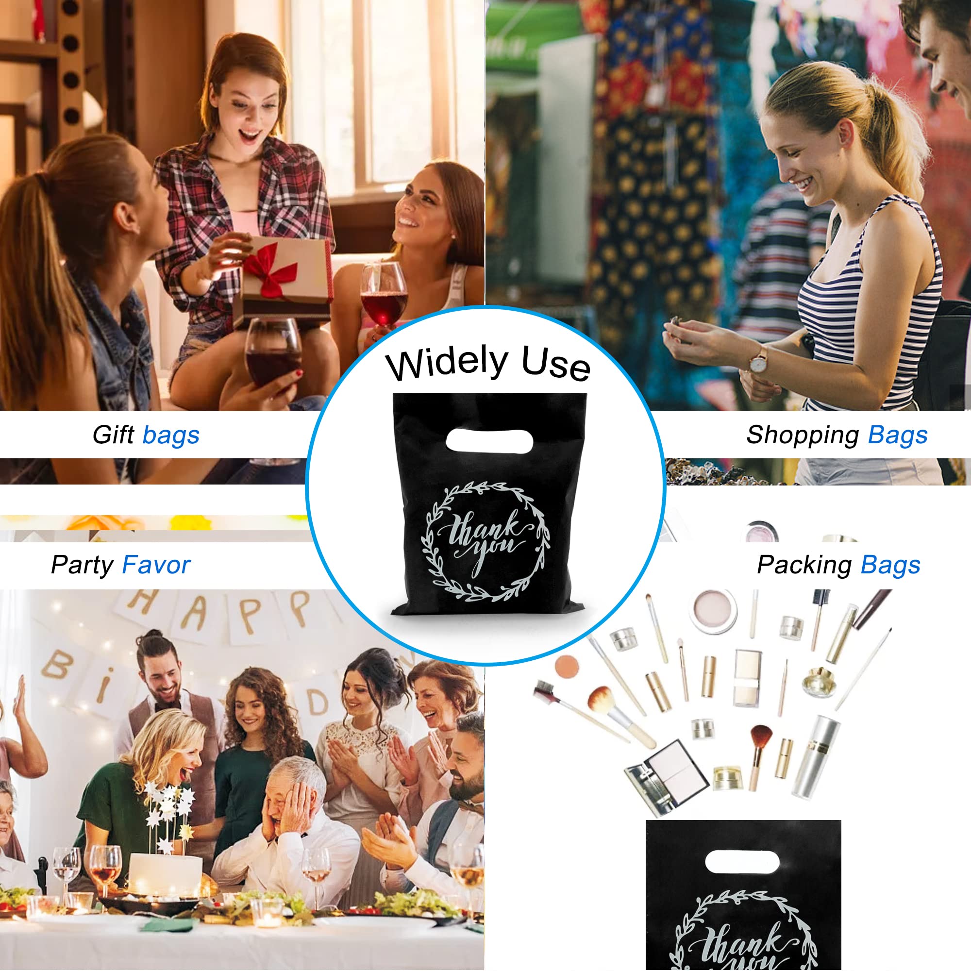 TOSPARTY 100 Stück Kunststofftüten mit Aufschrift "Thank You", Geschenktüten für Süßigkeiten, Kekse, Leckerli-Tüten für Geburtstag, Party, Hochzeit, Weihnachten, Ruhestand