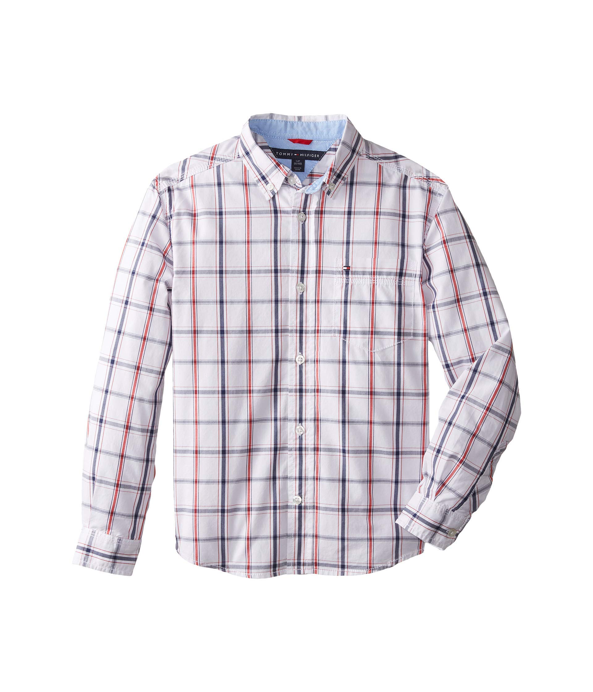 Tommy HilfigerBoys' Long Sleeve Woven Button-down Shirt, Lightweight & Breathable