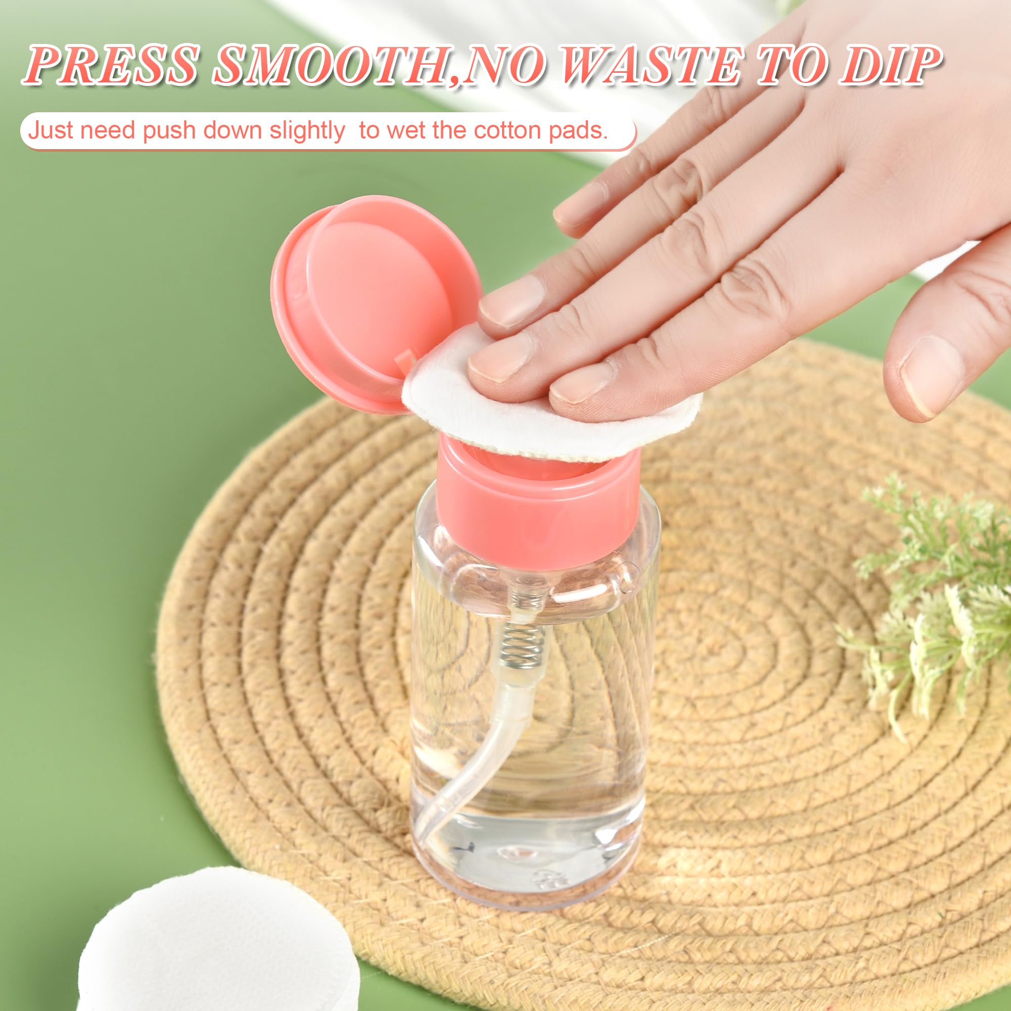 ShanySheny 3 Pack Acetone Dispenser, Push Down Pump Dispenser Empty Bottle for Facial Toner Makeup Remover Essence Dish Detergent Nail Polish Remover 5.1oz/150ML