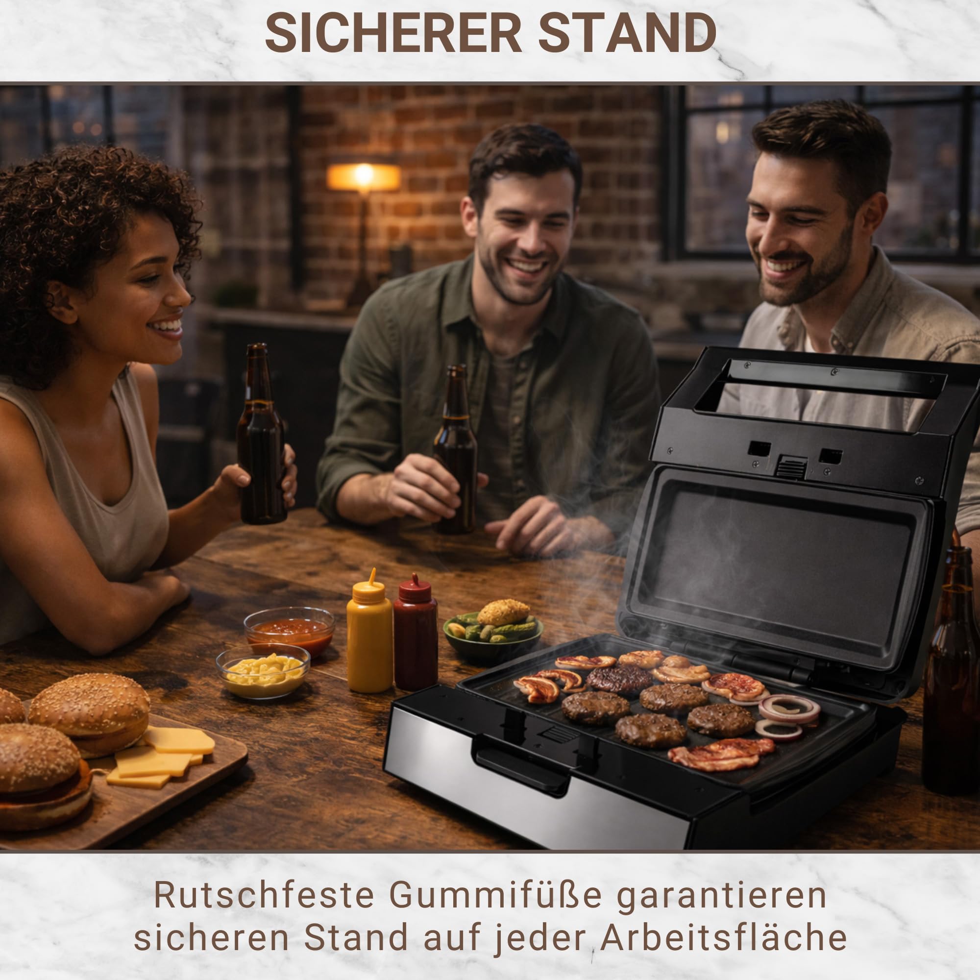 Syntrox Teppanyaki Grill Edelstahl Antihaftbeschichtet Multifunktionsgerät mit Wechselplatten