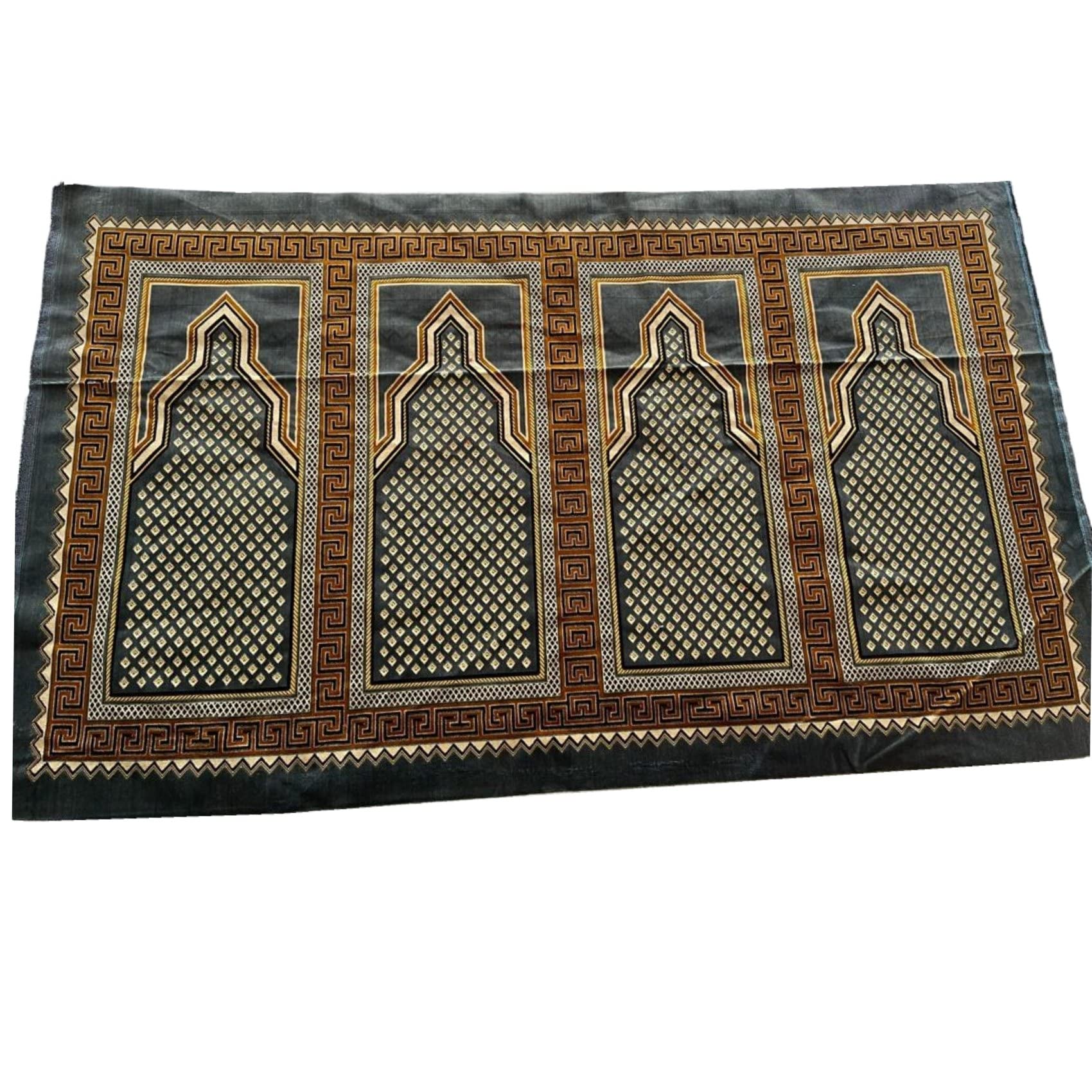 Tapis de prière extra large doux de qualité extrêmement belle. Fabriqué en Turquie - Longueur : 195,6 cm - Largeur : 116,8 cm - Tapis pour 4 personnes