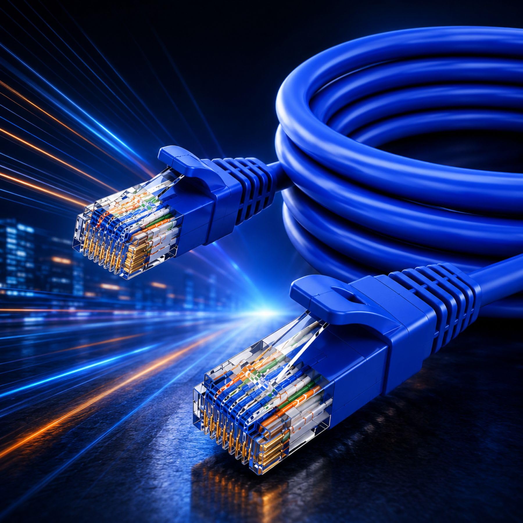 A2ZWORLD 12 Stück Ethernet Kabel Cat 7 3 Meter, RJ45 8P8C Patch Cord Netzwerk LAN Blau