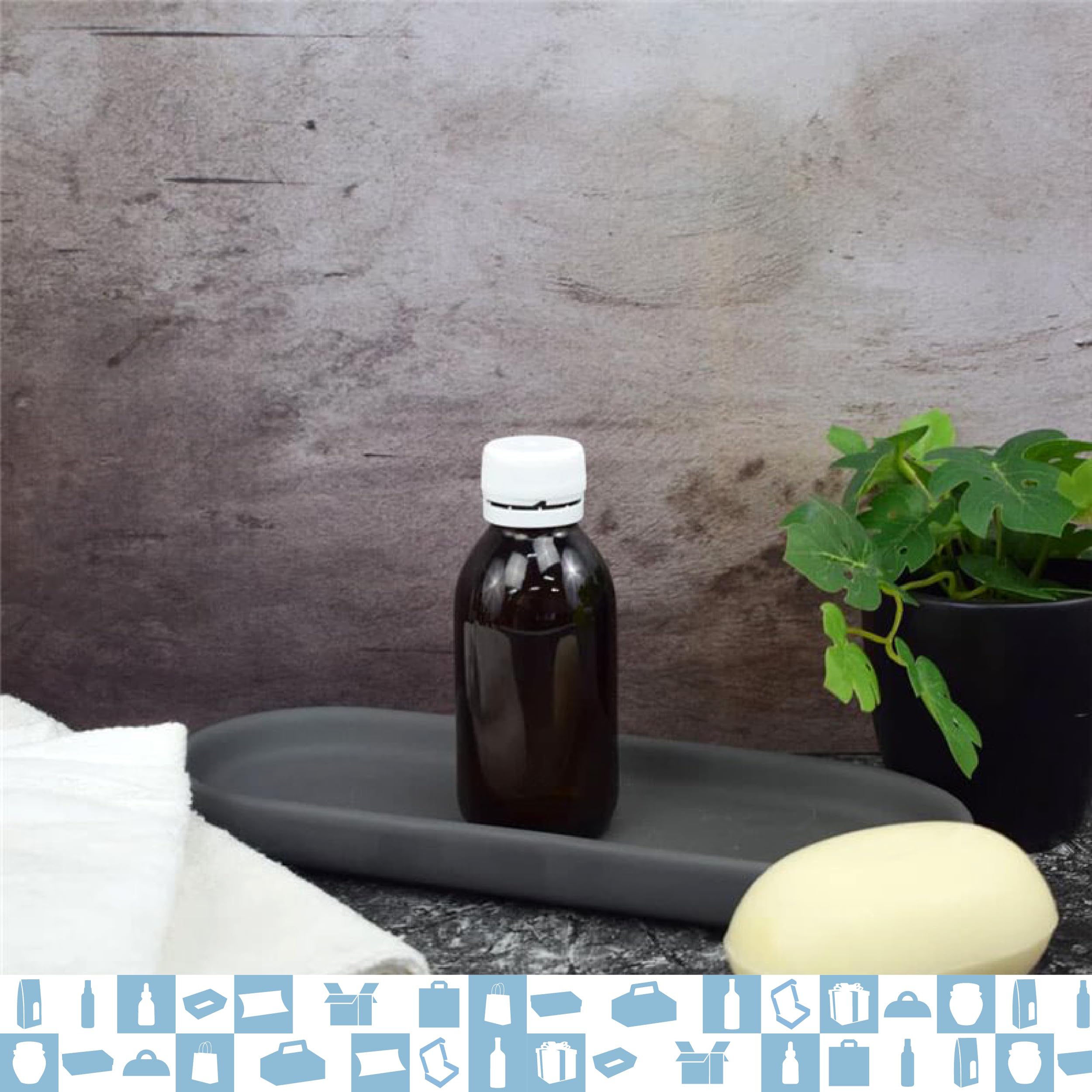 20 butelek ze szkła burszowego 125 ml z pokrywką z rozpylaczem + 20 niestandardowych etykiet - olejki eteryczne, kosmetyki, perfumy, spray do włosów - pielęgnacja skóry i włosów
