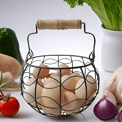 Miniatura 4 de LINCOUNTRY Cesta de huevos para recoger huevos frescos, cestas de huevos para granja de huevos frescos, cesta de recolección de huevos, cesta
