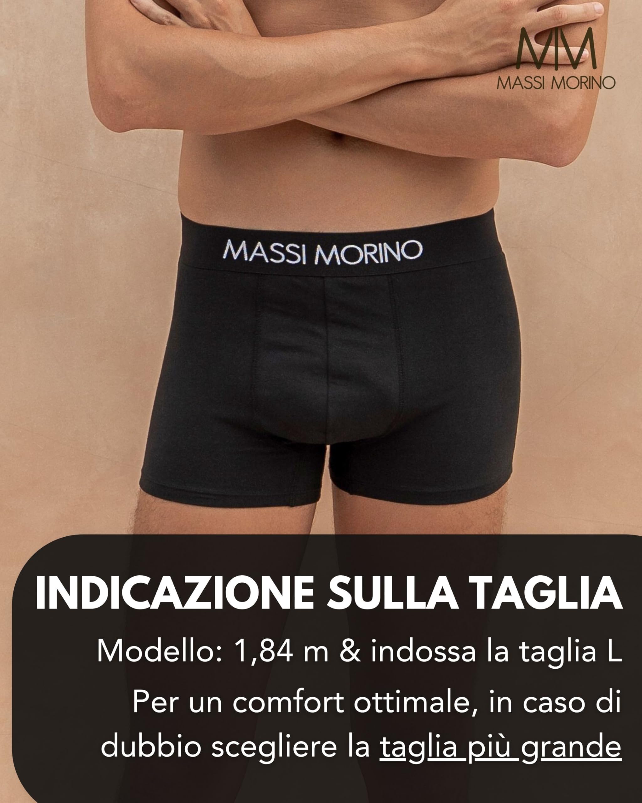 Massi Morino Boxer da Uomo in Cotone (Confezione da 6 o Singolo) | Slip da Uomo Neri con Elastico Largo | Senza Etichetta & Traspiranti (S–XXL)